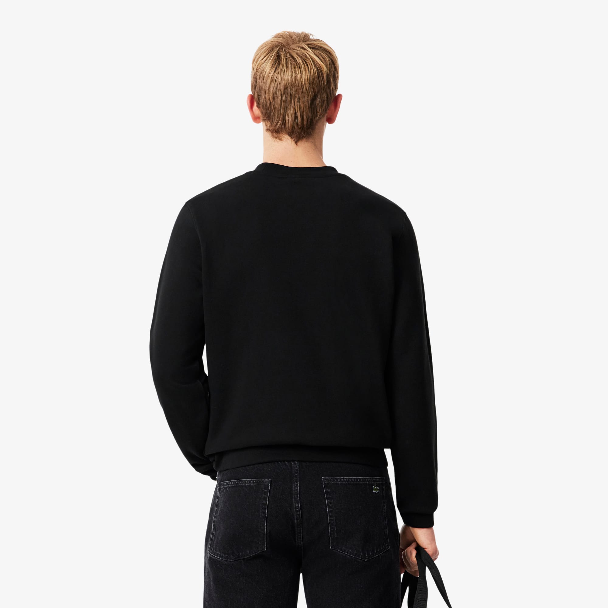 Men's Classic Fit Printed Crew Neck Sweatshirt - Black