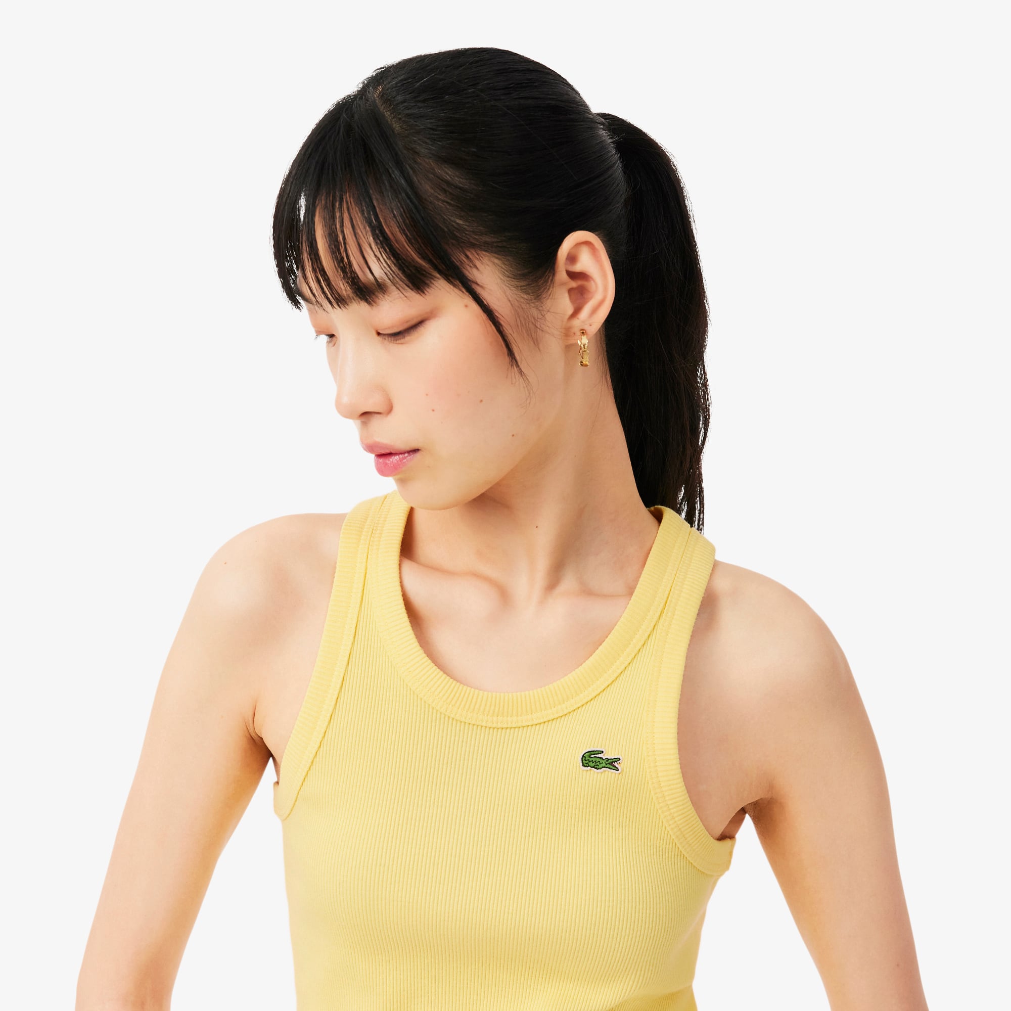 Women's Slim Fit Cotton Tank Top - Pastel yellow