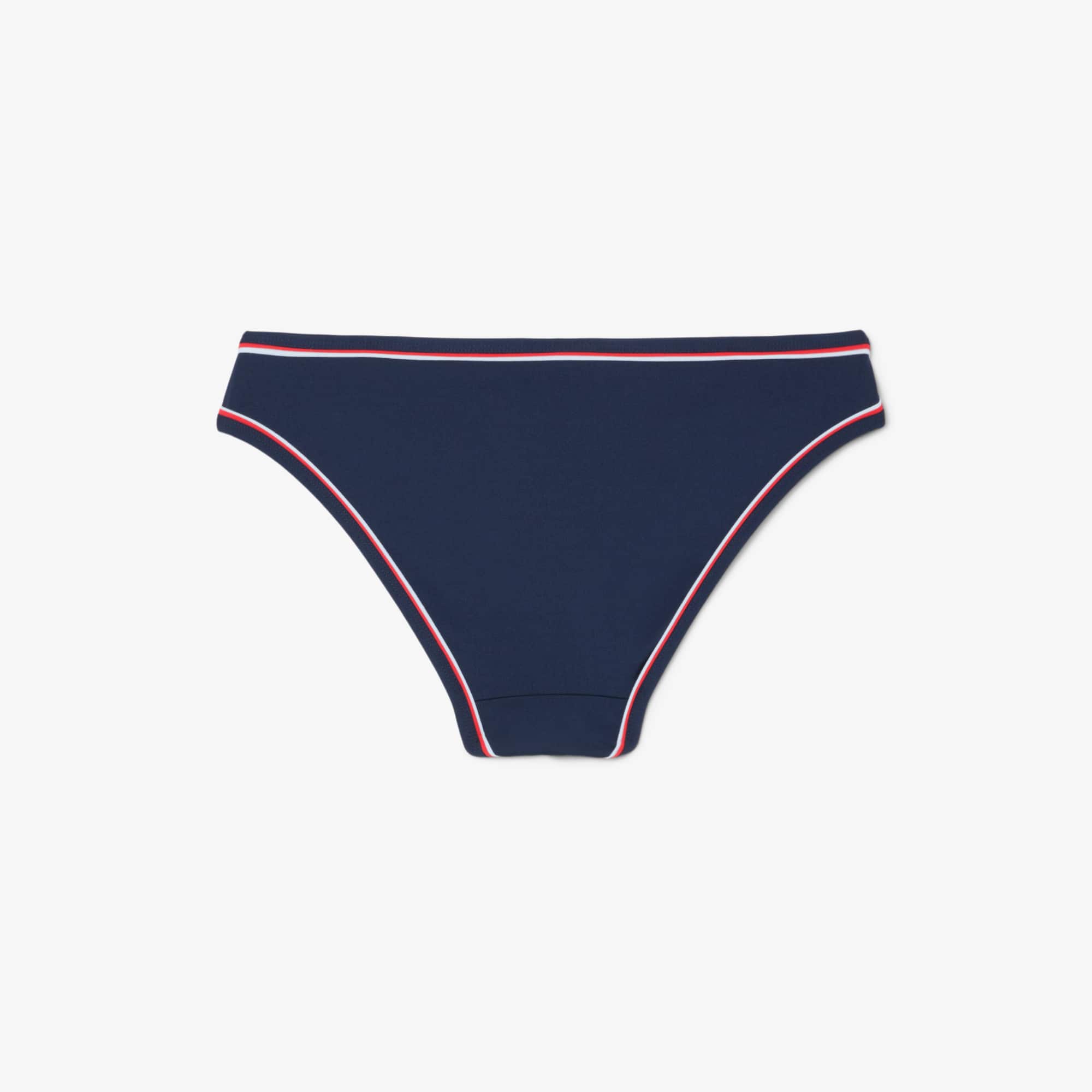 Women's Contrast Trim Swim Bottoms - Navy Blue / Light Blue / Red