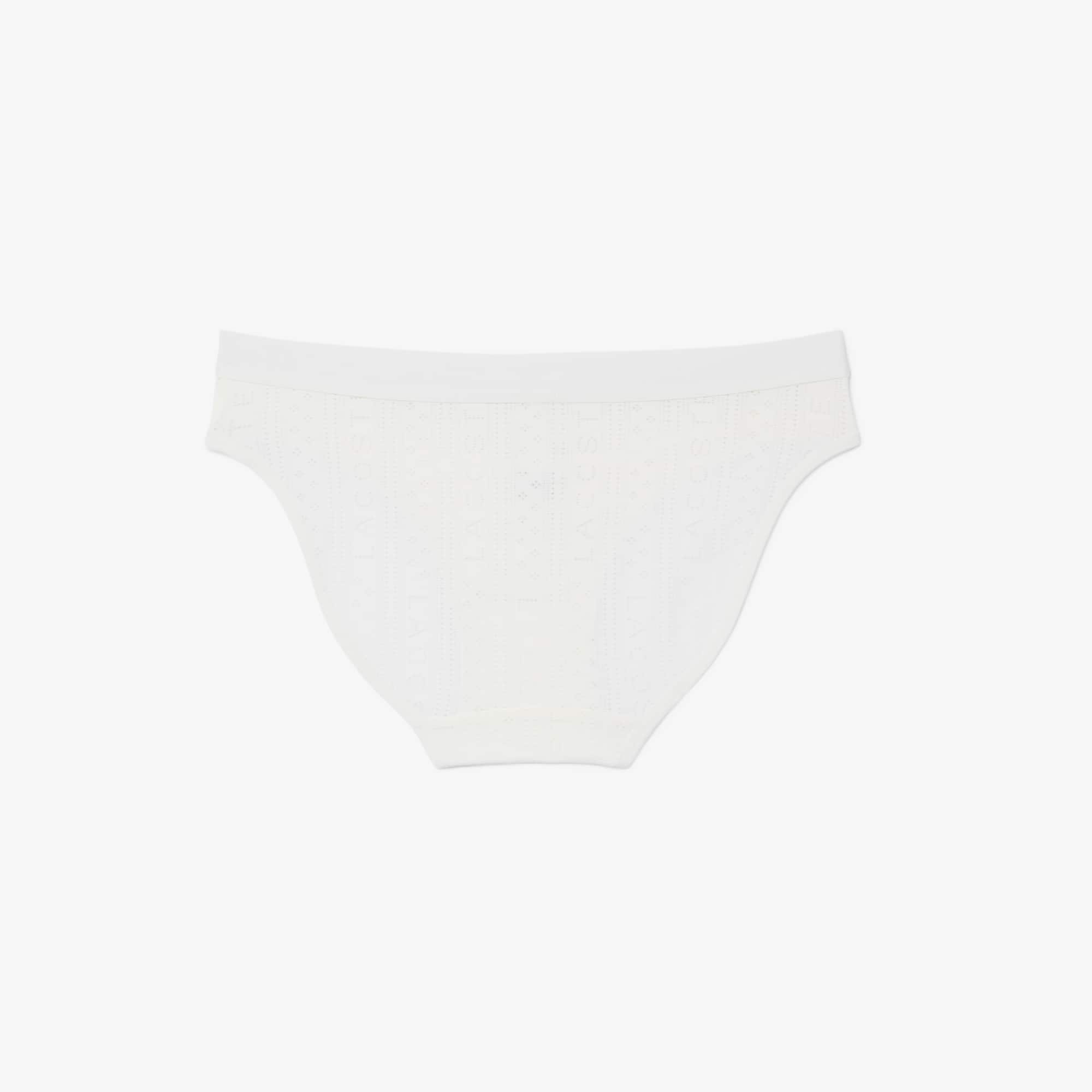 Stretch Pointelle Briefs - White