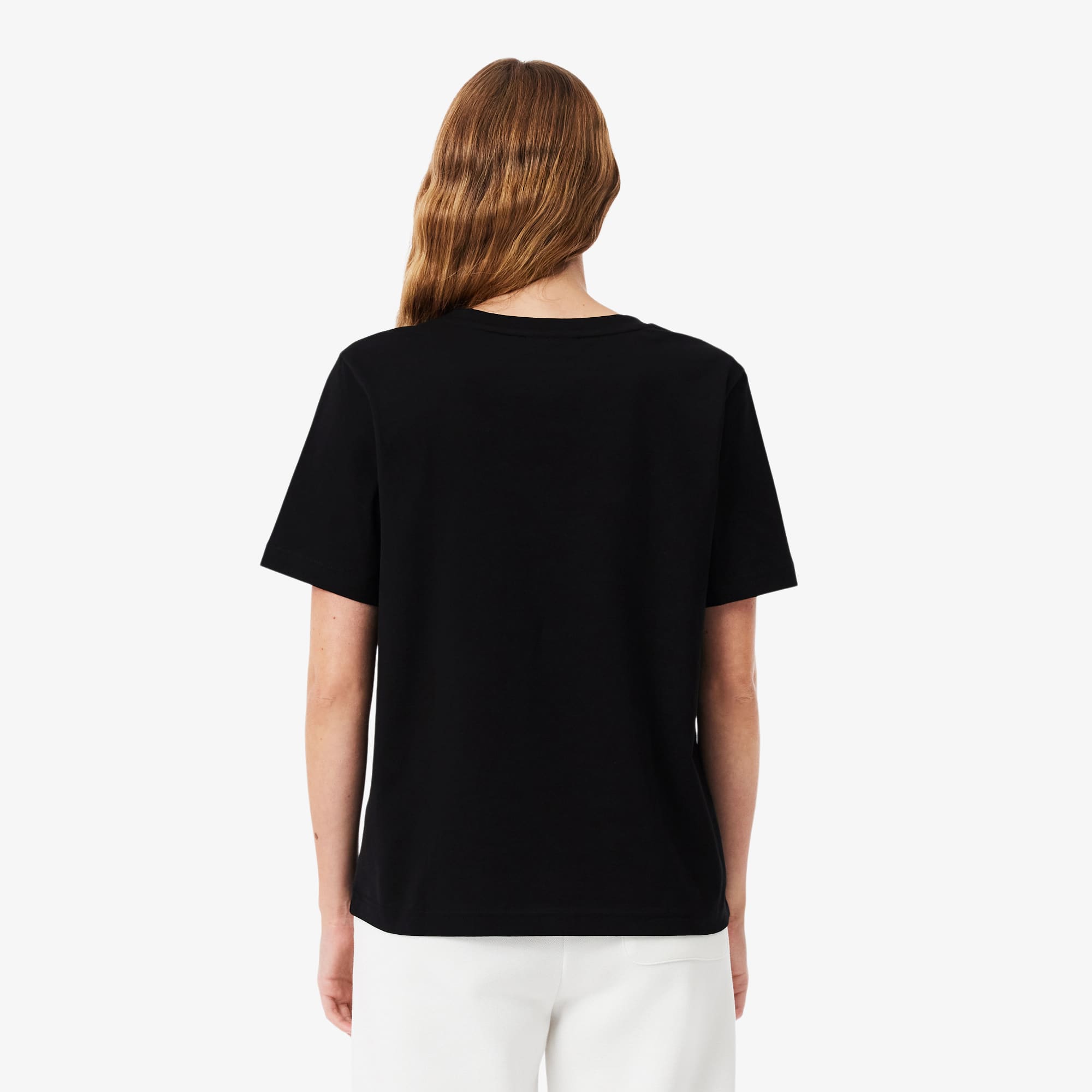 Women's Relaxed Fit Soft Cotton V-Neck T-Shirt - Black