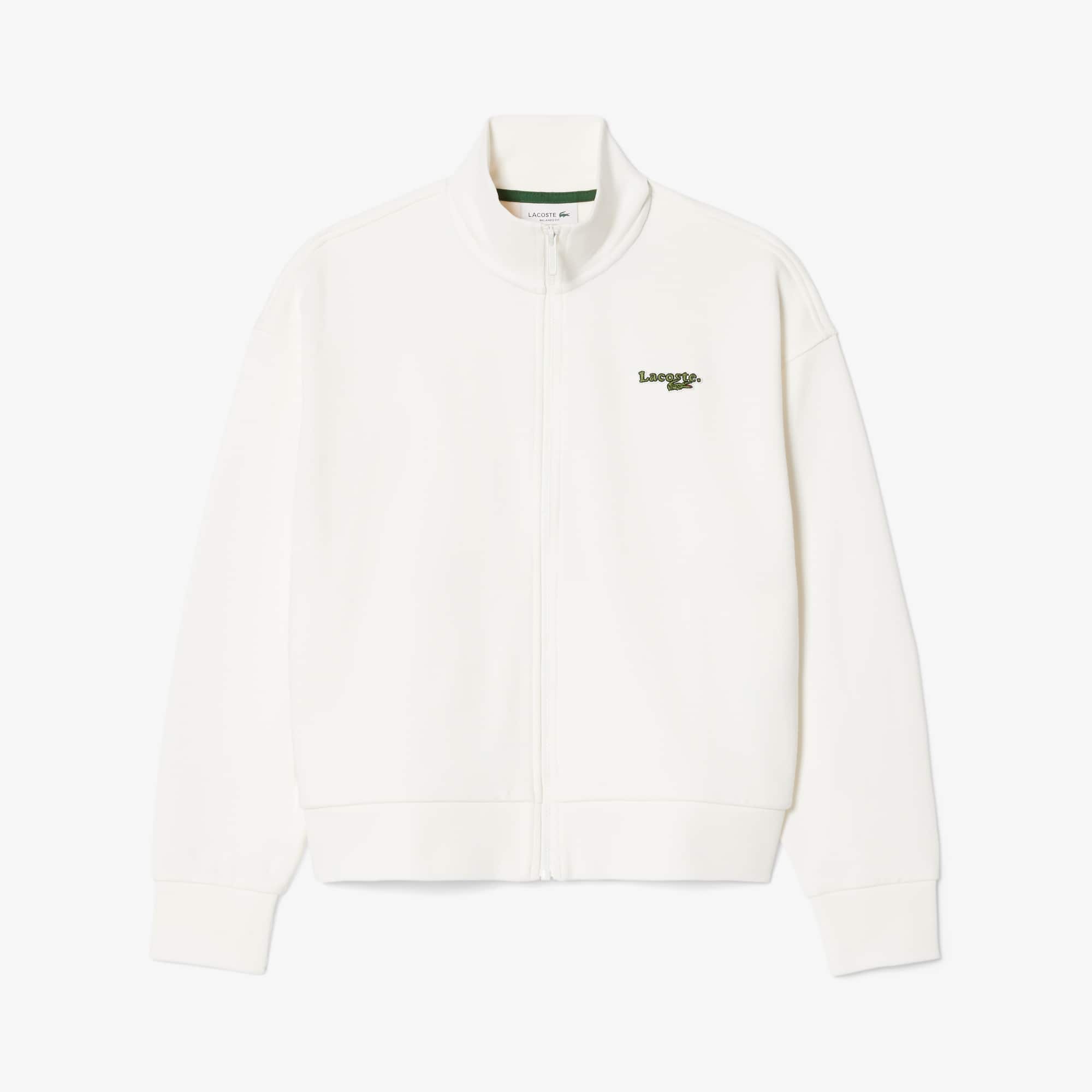 Relaxed Fit Zipped Badge Sweatshirt - White