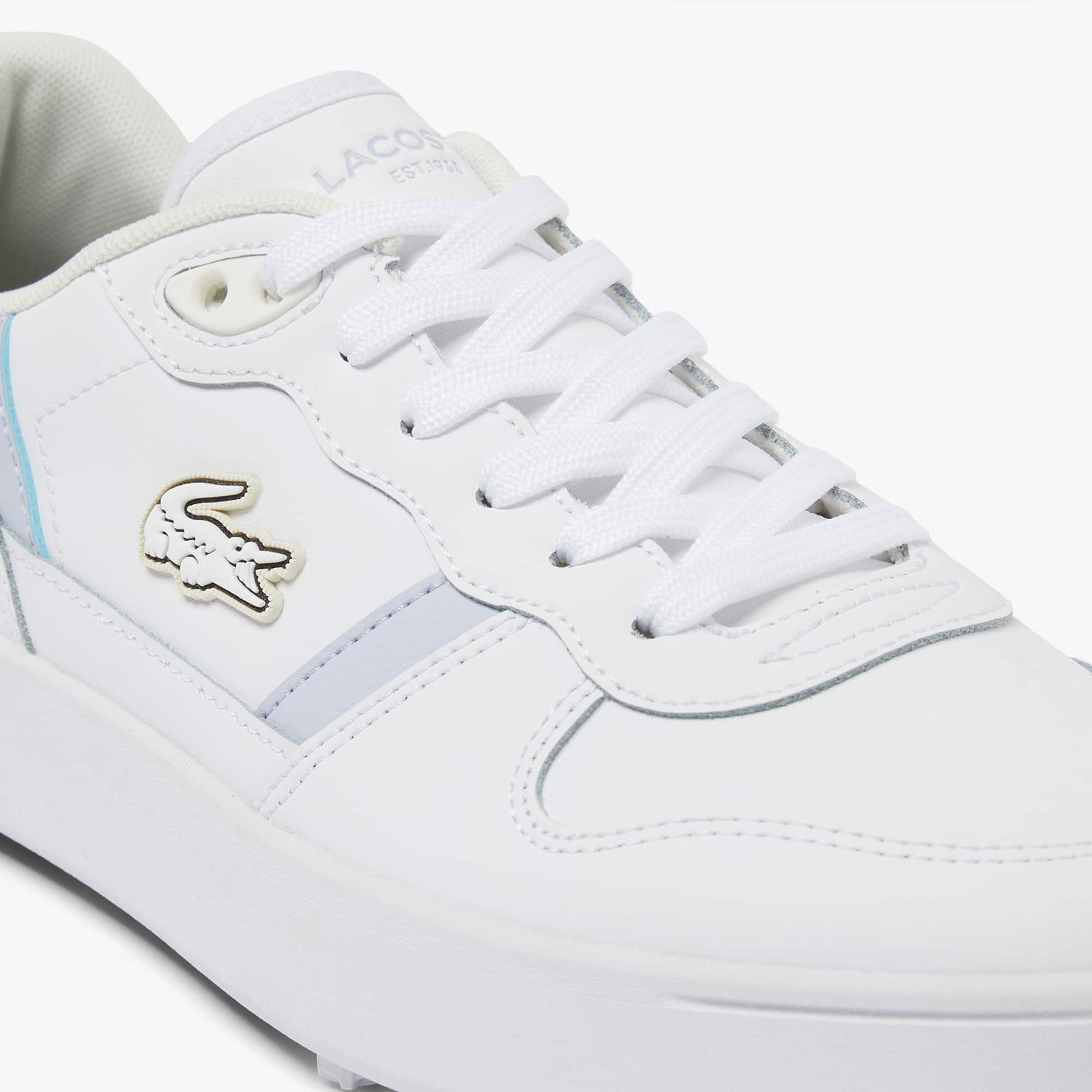 Women's T-Clip Leather Golf Shoes - WHITE/LIGHT BLUE