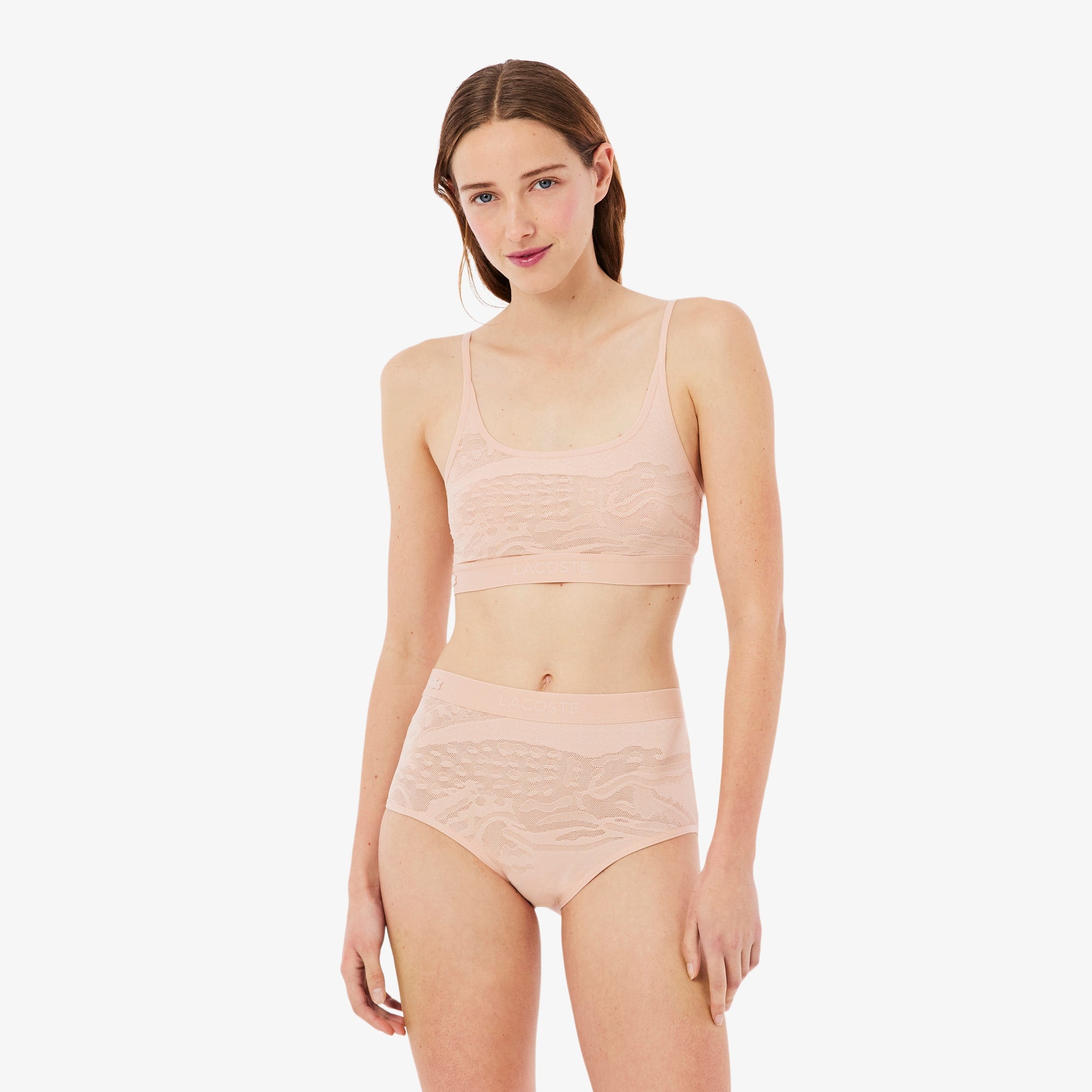 Accent Mesh Bralette - Beige
