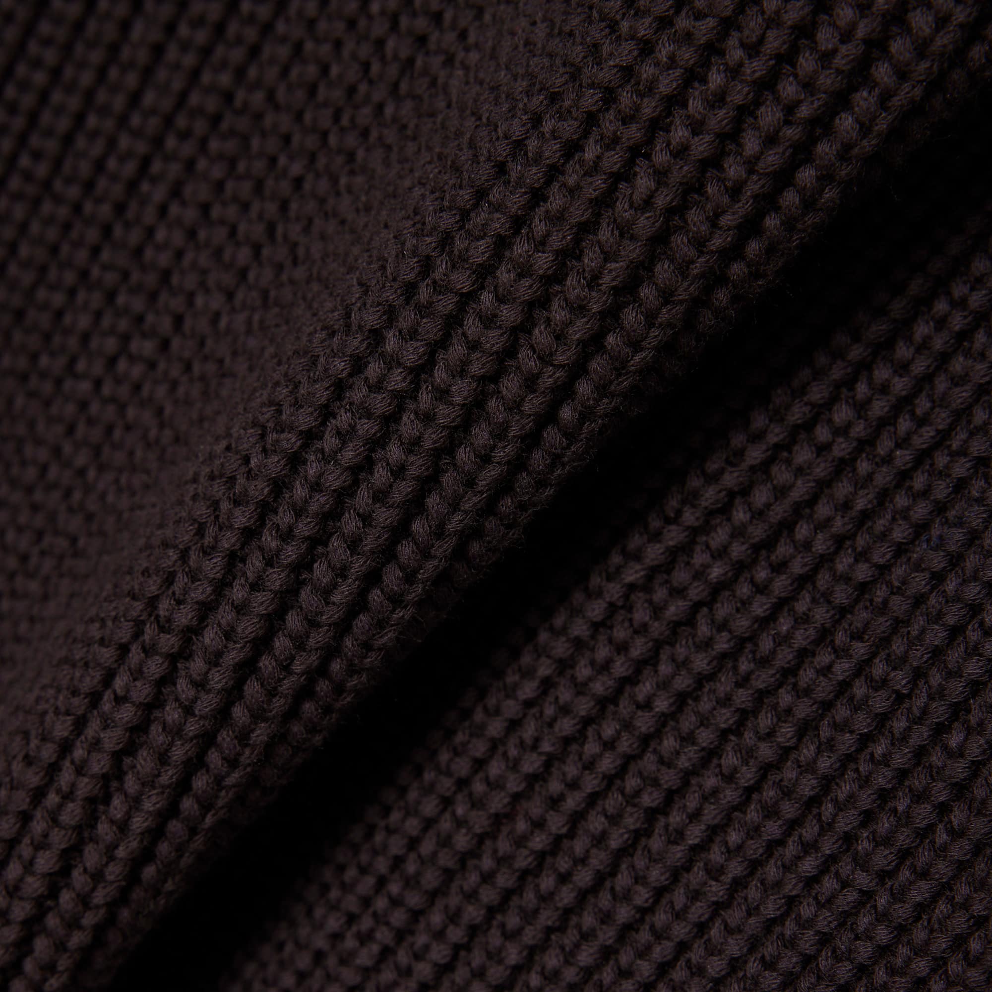 Pearl Rib Knit Badge Accent Sweater - Brown