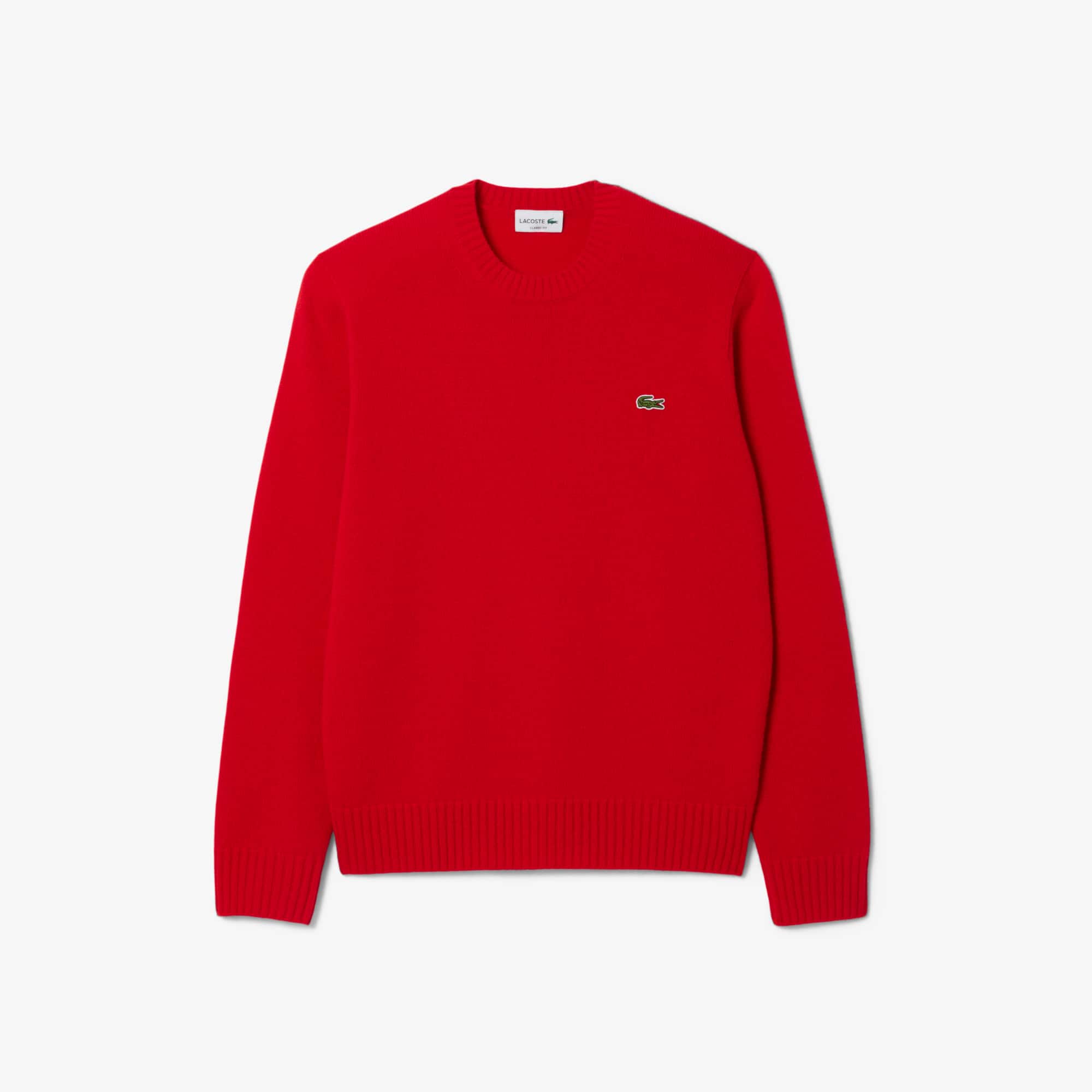 Men's 3D Knit Cashmere Crew Neck Sweater - Red