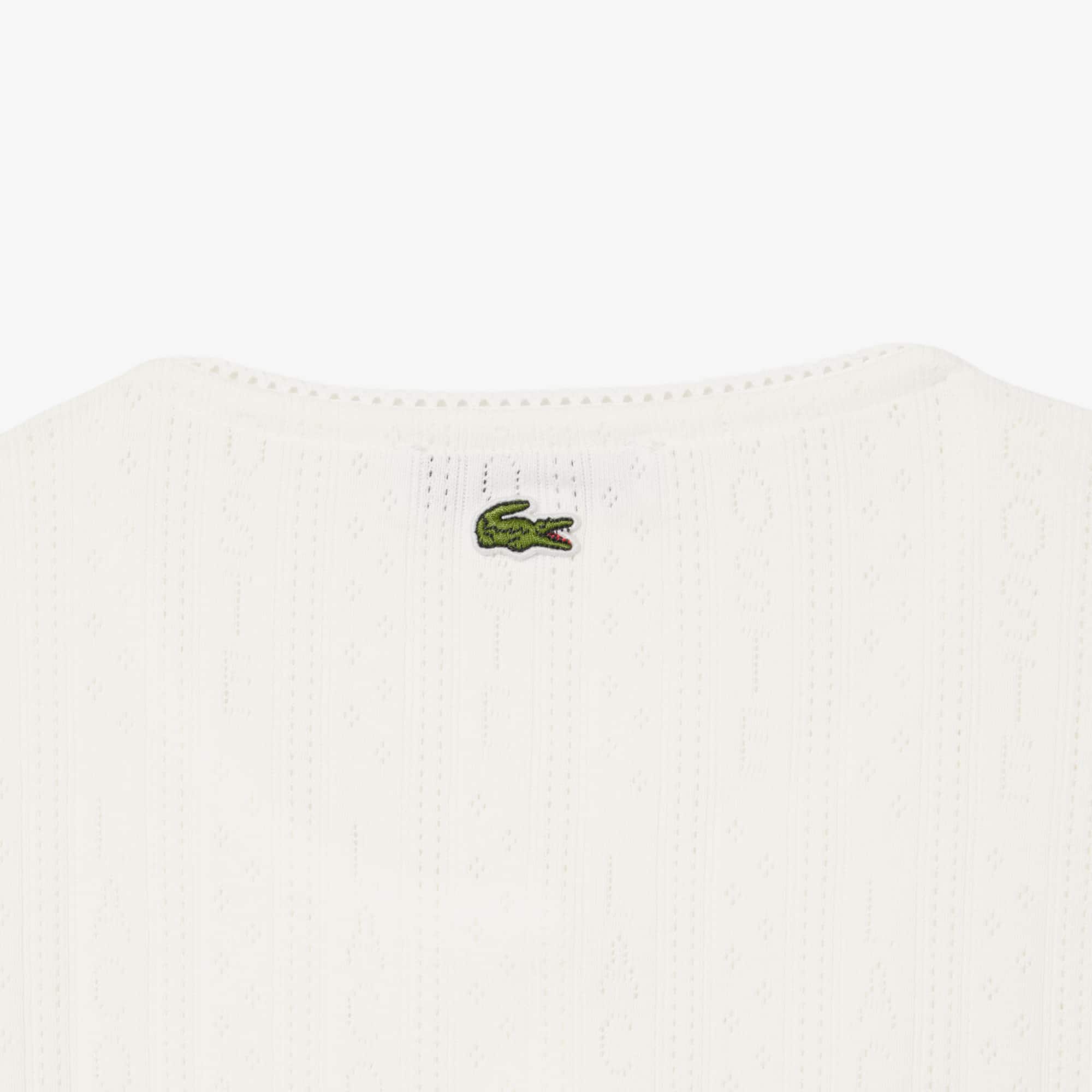 Slim Fit Pointelle Cardigan - White