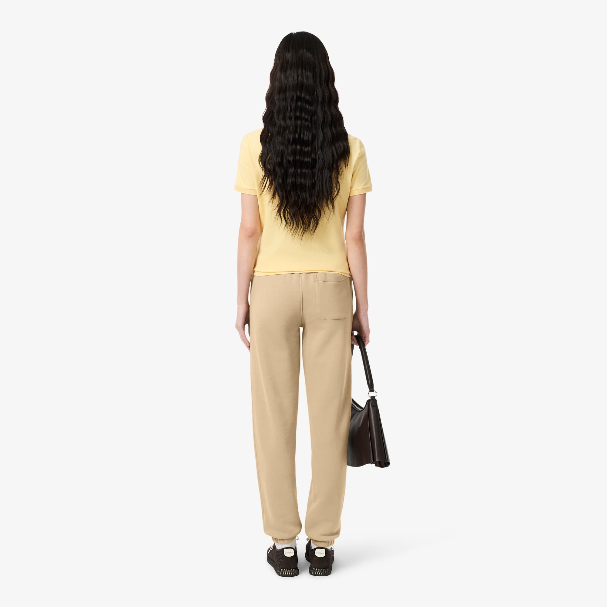 Women's Embossed Logo Fleece Pants - Beige