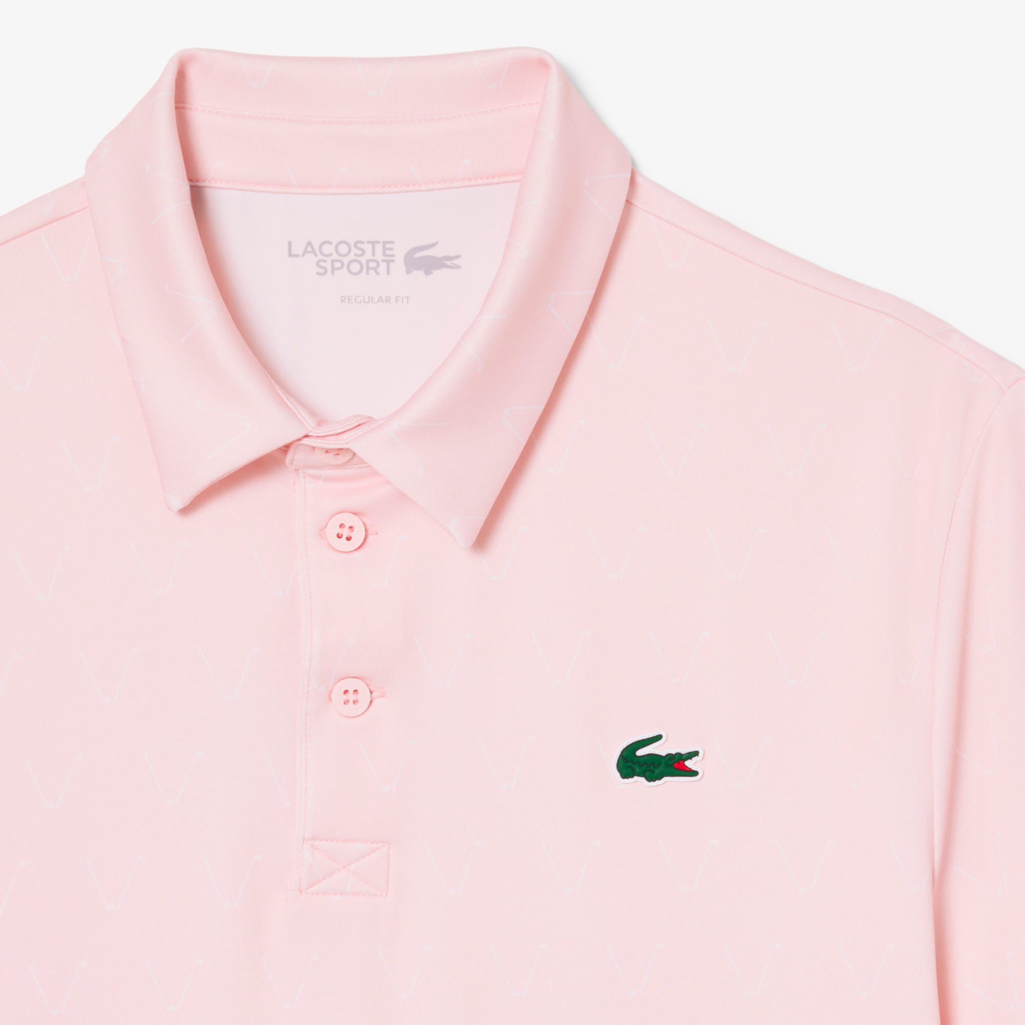 Regular Fit Printed Golf Polo - Light Pink / White