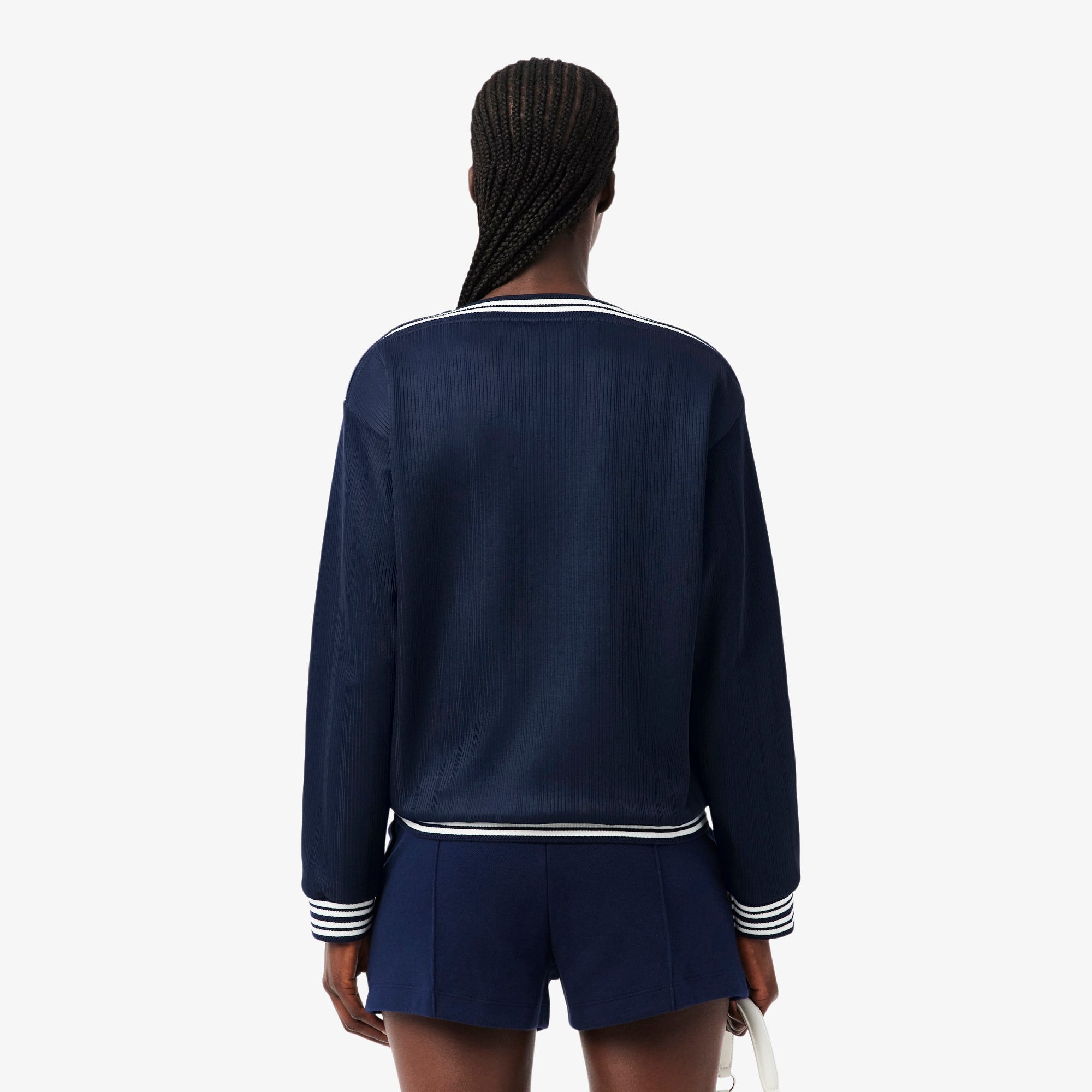 Made In France Boat Neck Sweatshirt - Navy Blue / White