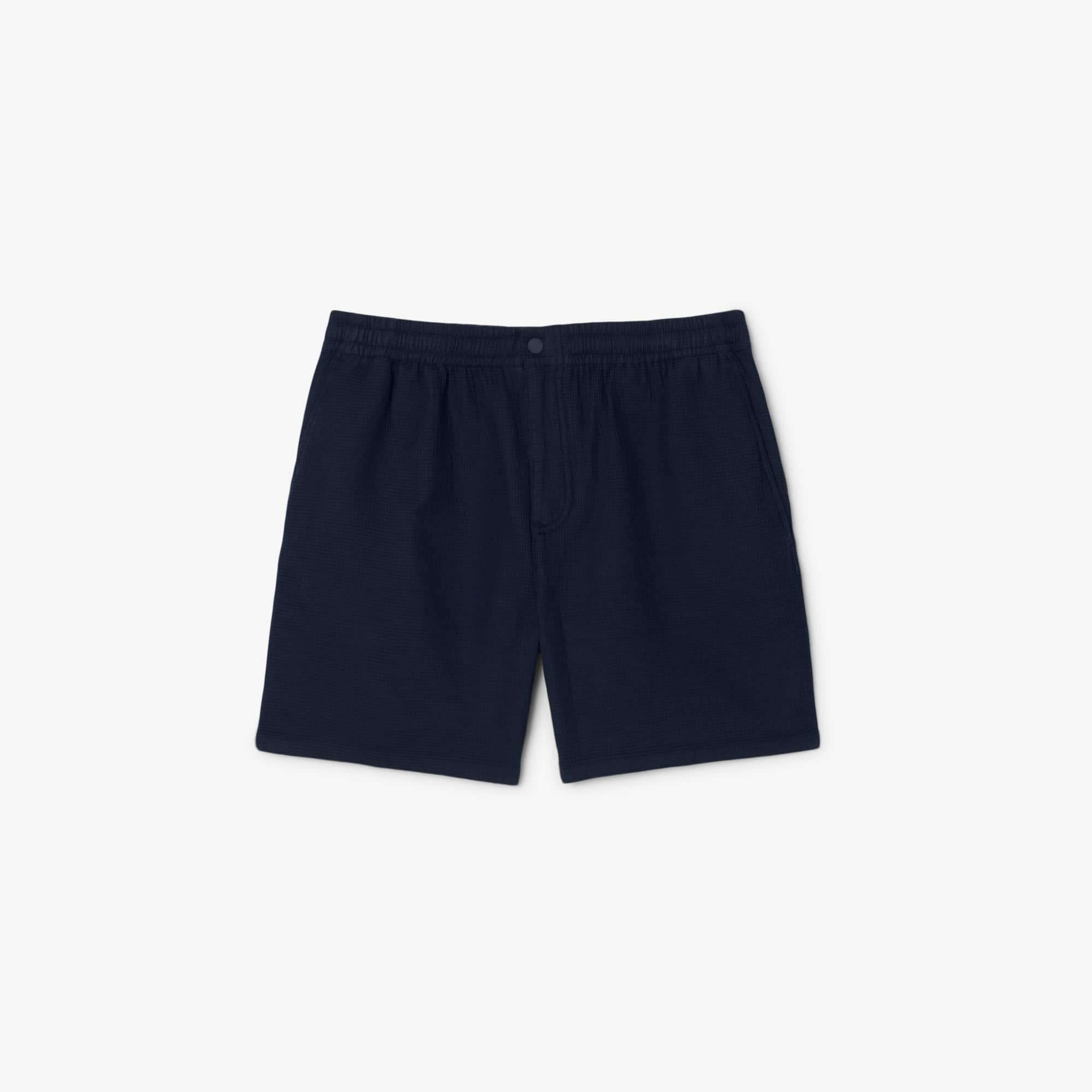 Men's Lightweight Textured Shorts - Navy Blue