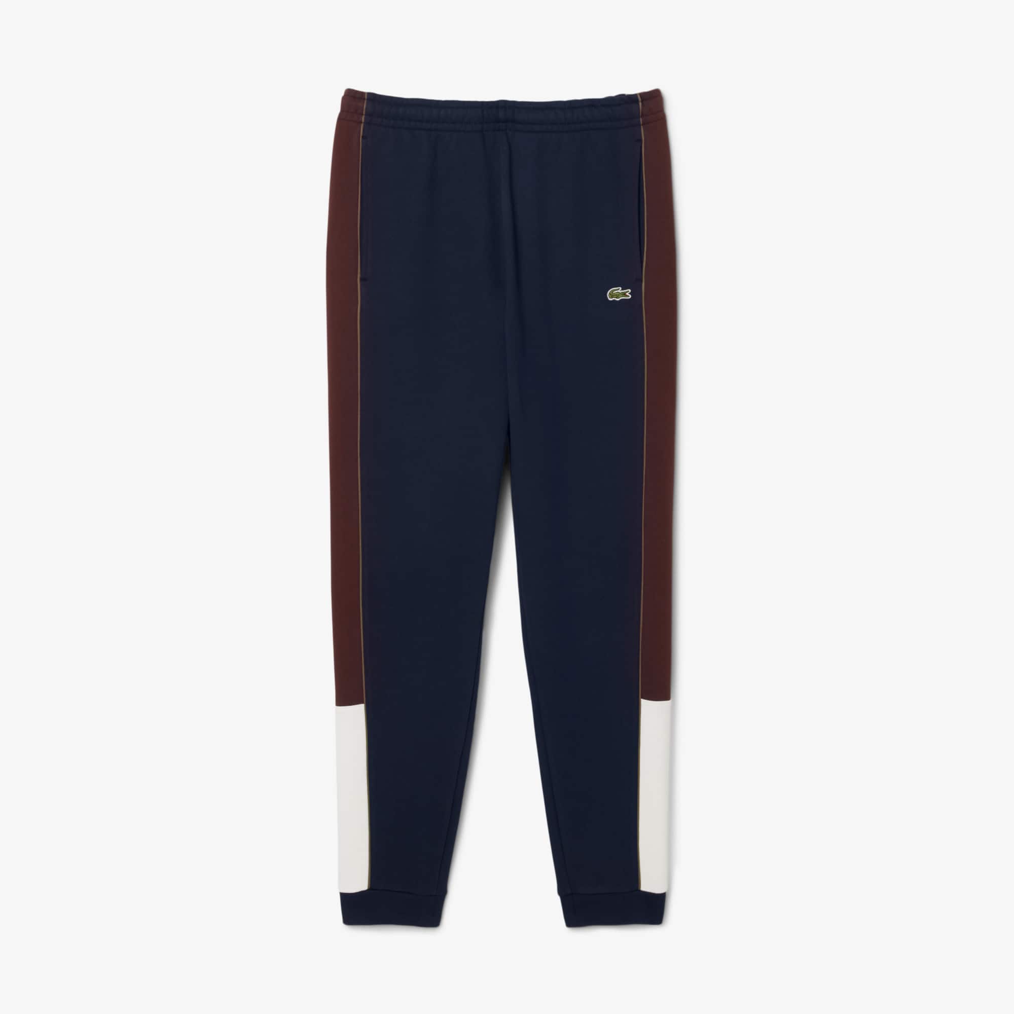 Men's Tapered Leg Fleece Sweatpants - Navy Blue / White / Brown