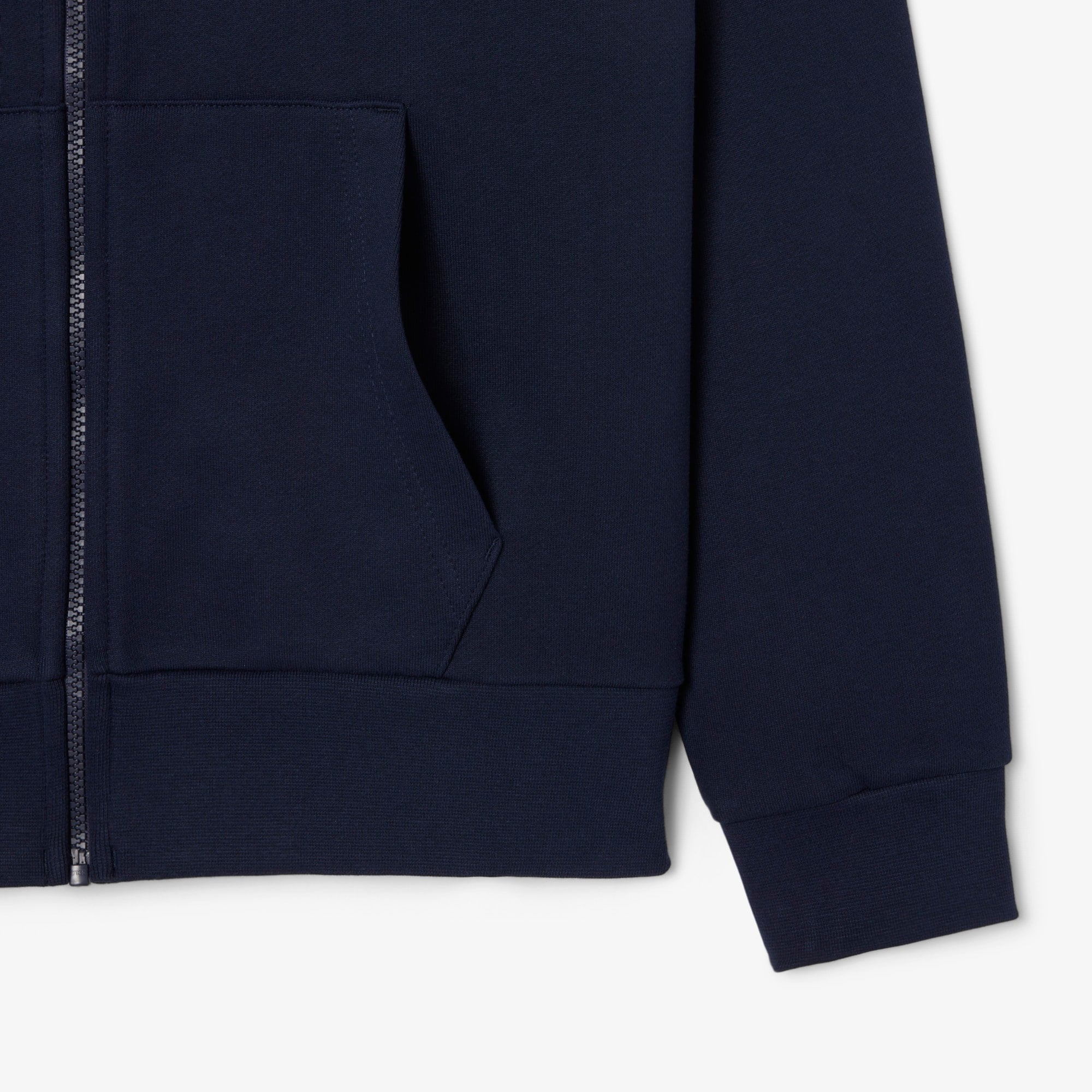 Men's Zip-Up Colorblock Hoodie - Navy Blue / White / Brown
