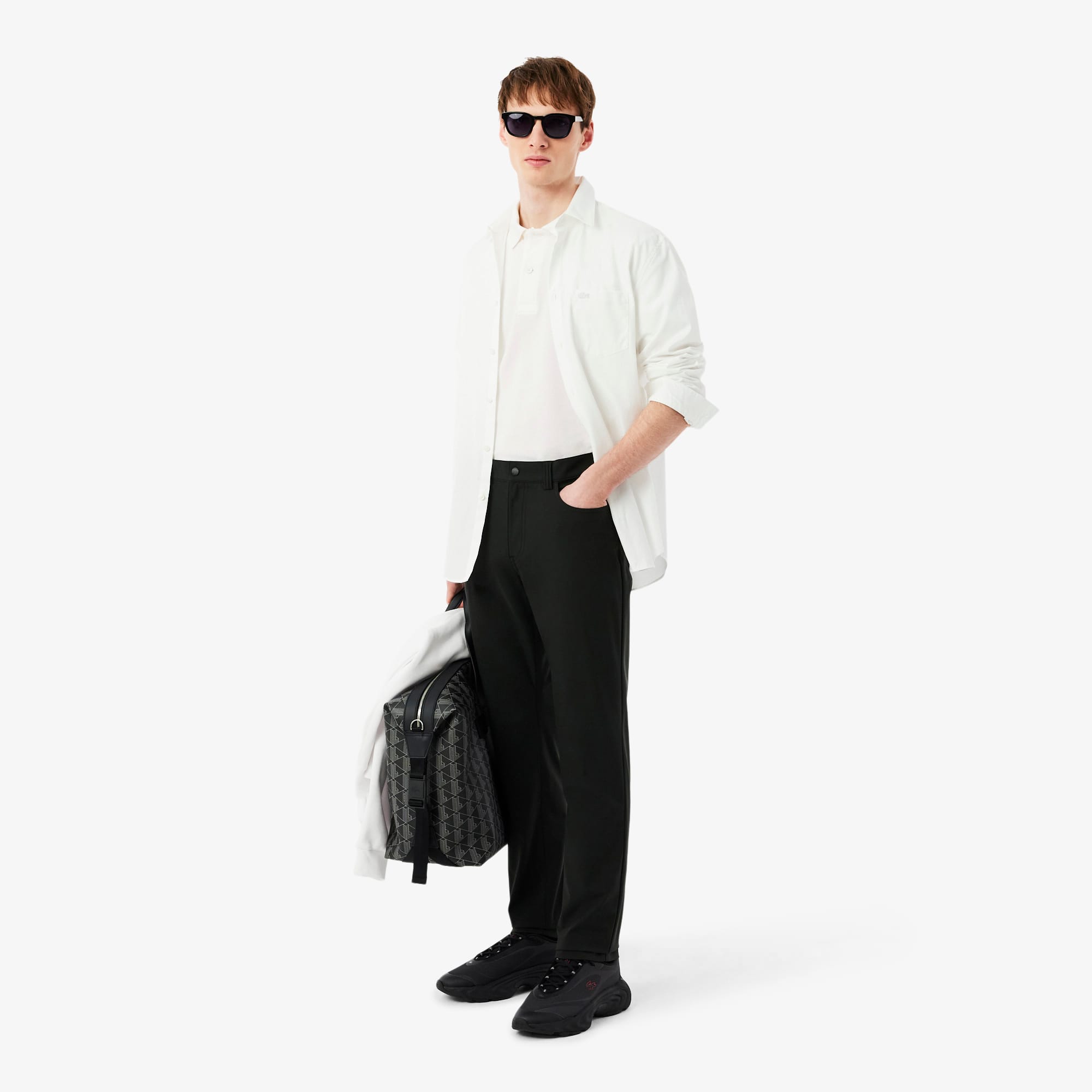 Regular Fit Logo Stripe Polo - White