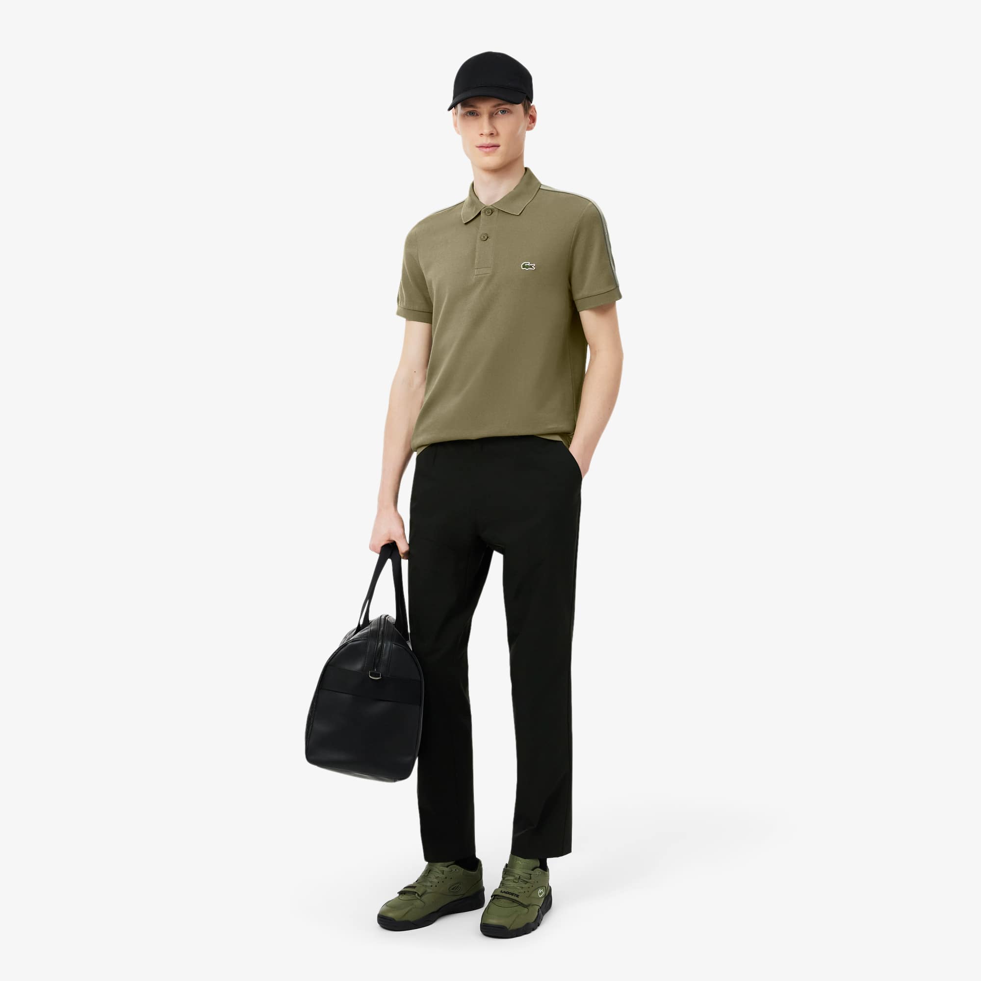 Regular Fit Logo Stripe Polo - Khaki Green