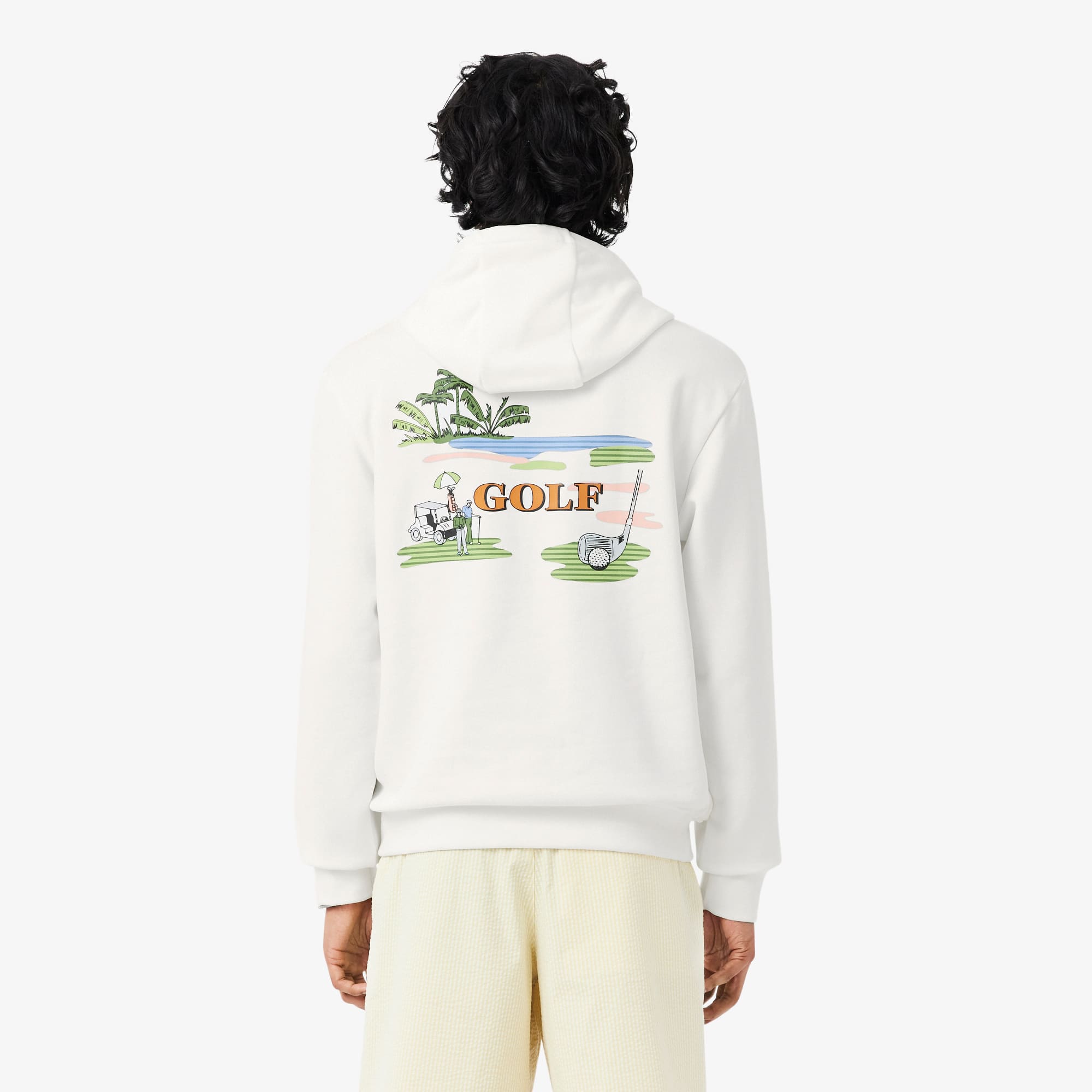 Golf Print Hoodie - Blanc / Beige