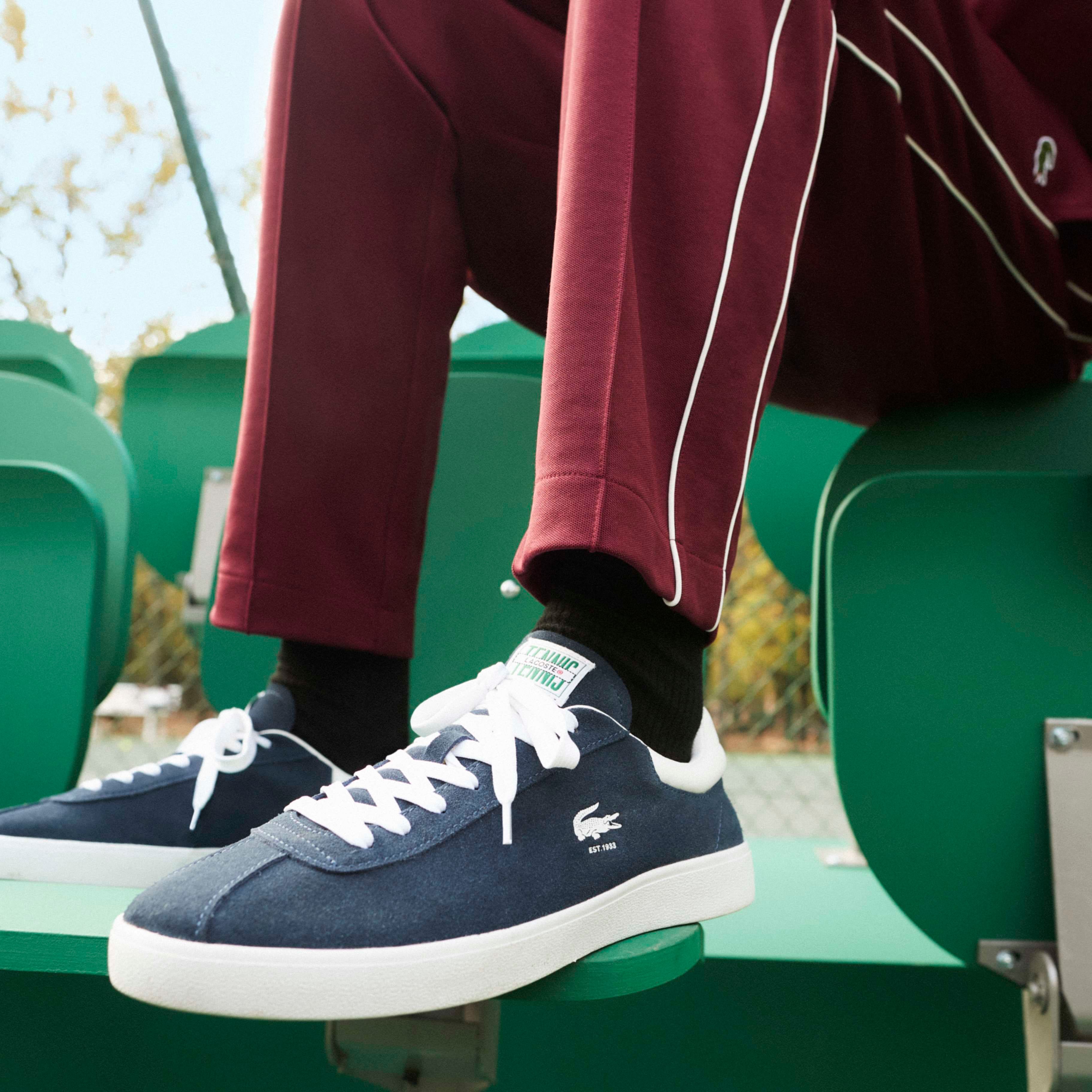 Men's Baseshot Leather Sneakers - NVY/WHT