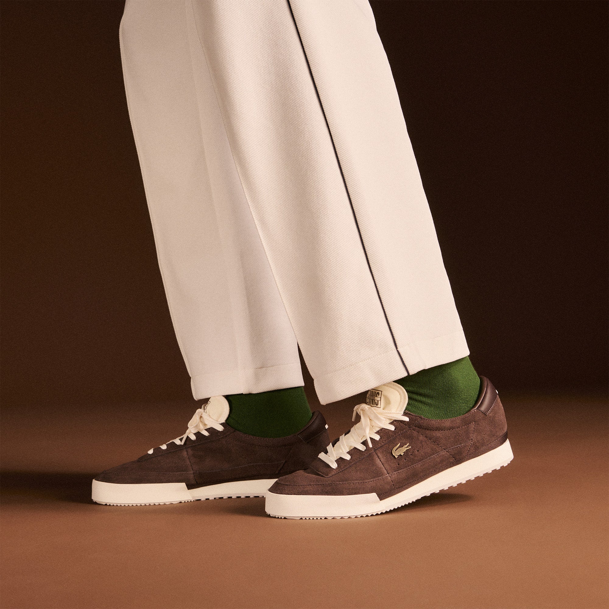 Men's Aura Suede Sneakers - DK BRW/OFF WHT