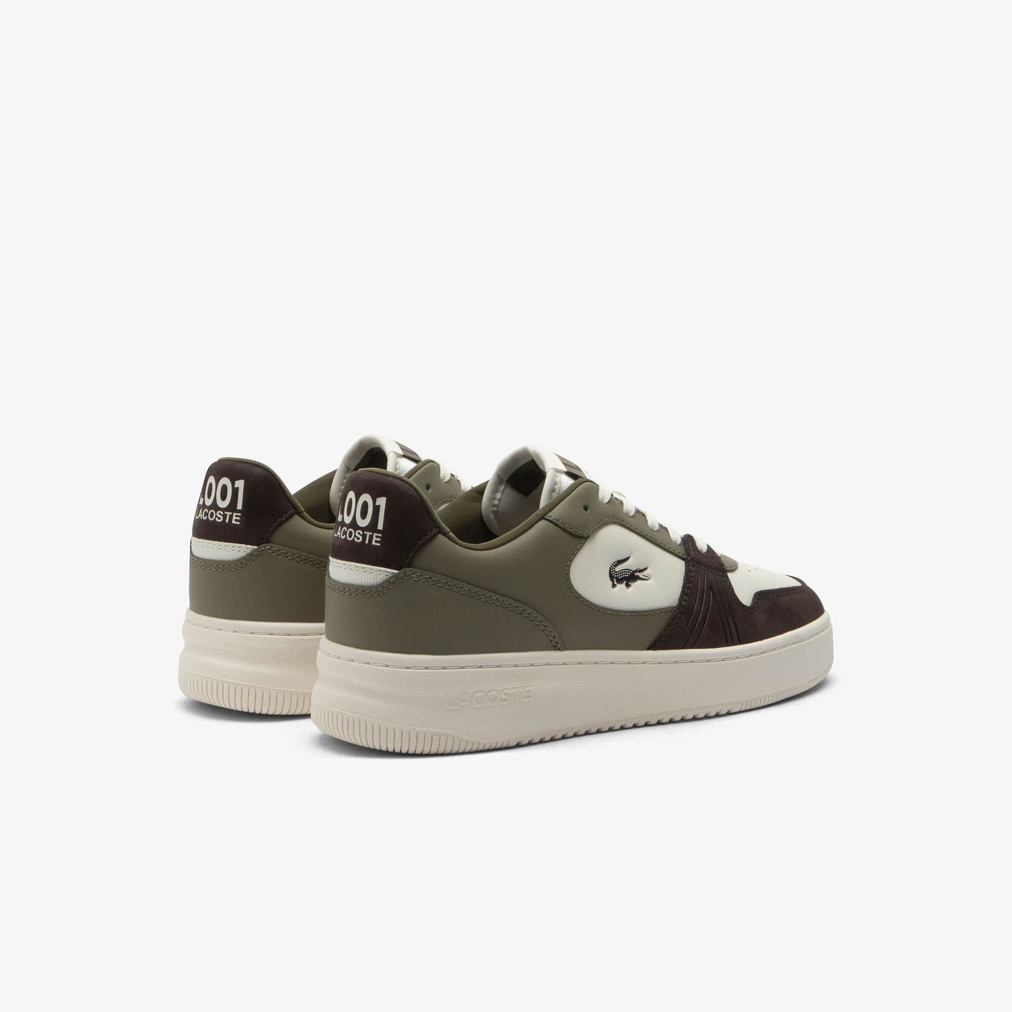 Men's L001 Set Leather Sneakers - KHK/OFF WHT