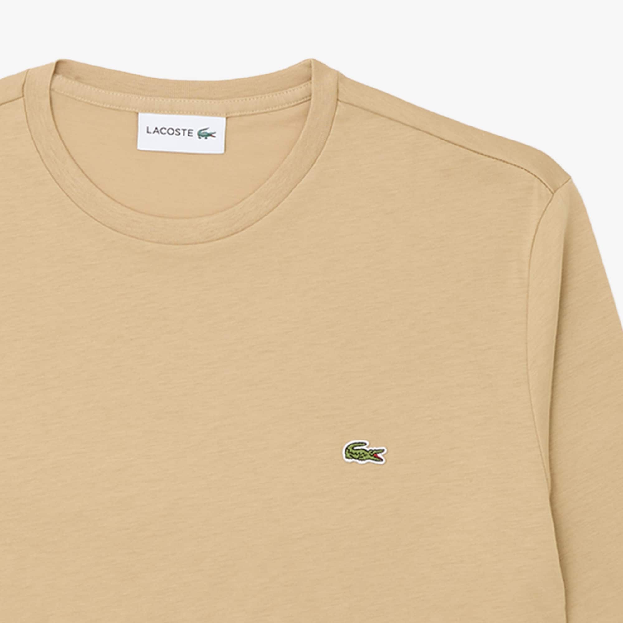 Men's Long Sleeve Pima Cotton T-Shirt - Beige