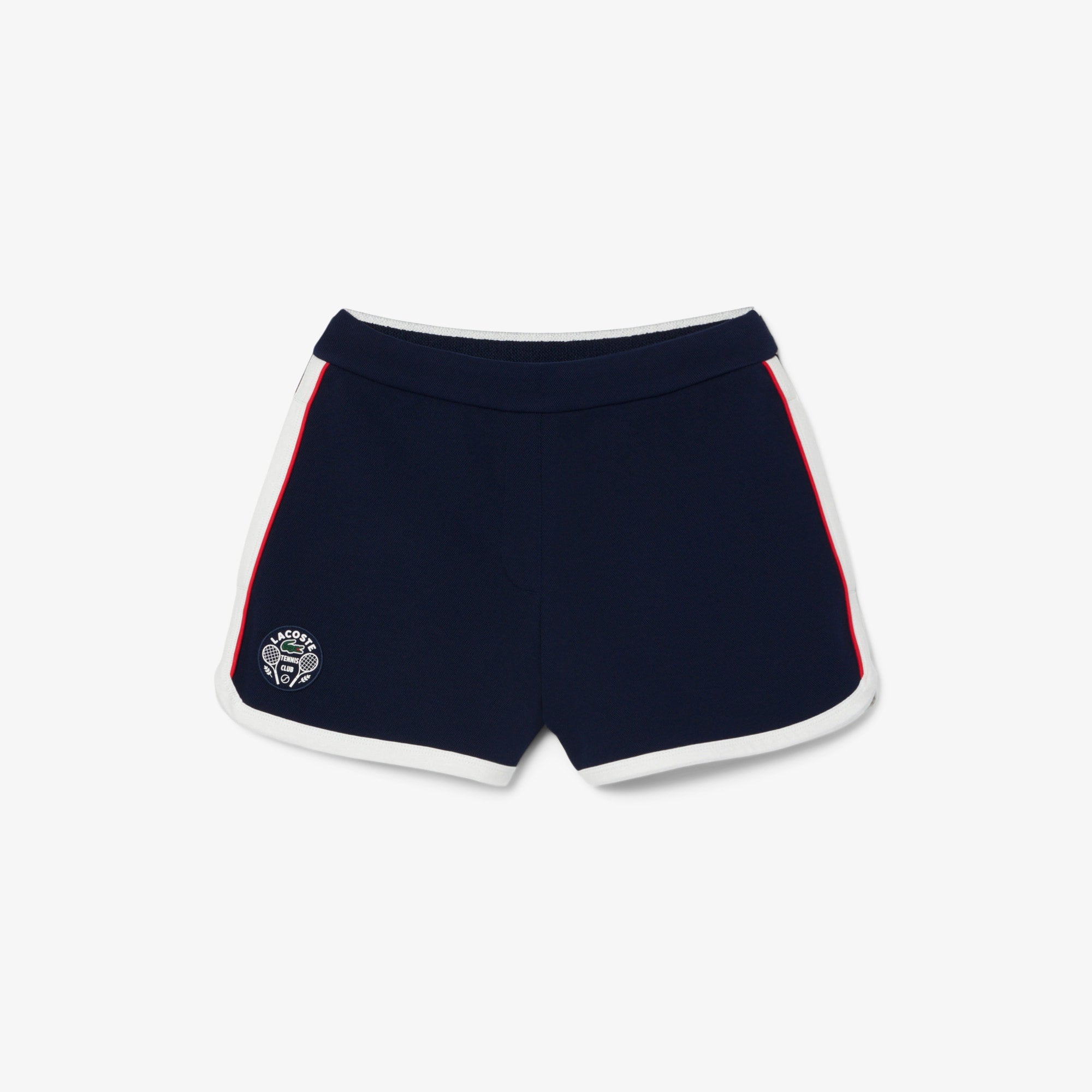 Women's Tennis Heritage Stretch Piqué Shorts - Navy Blue / White
