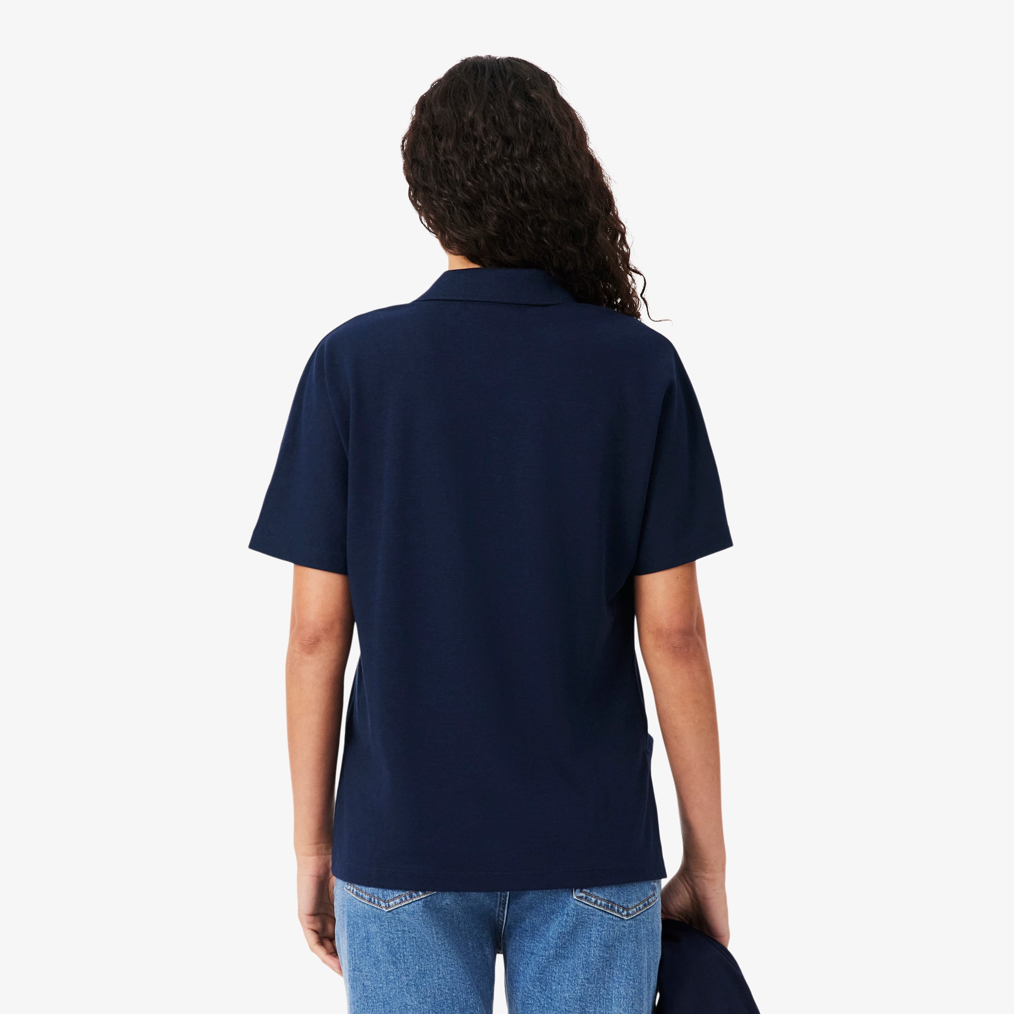 Women's Relaxed Fit Piqué Polo - Navy Blue