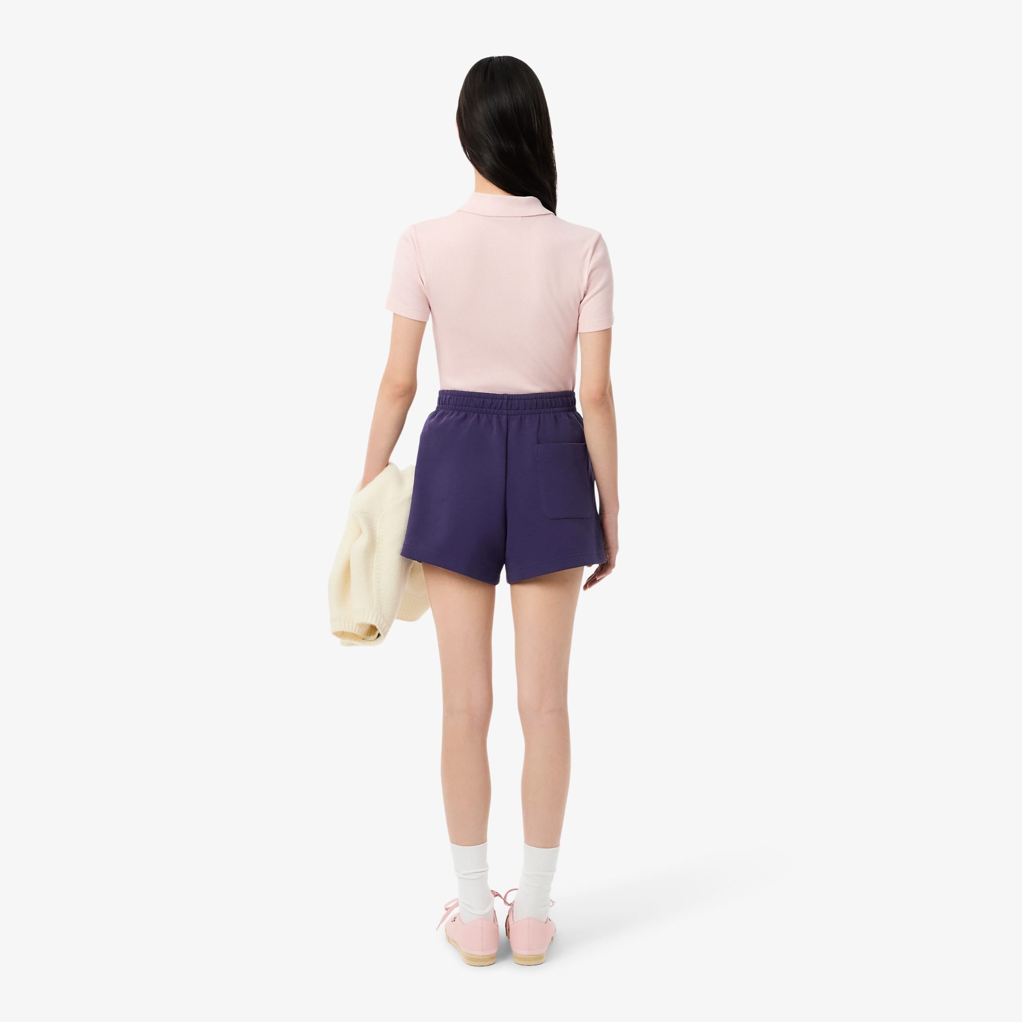 Women's Double Face Piqué Shorts - Purple