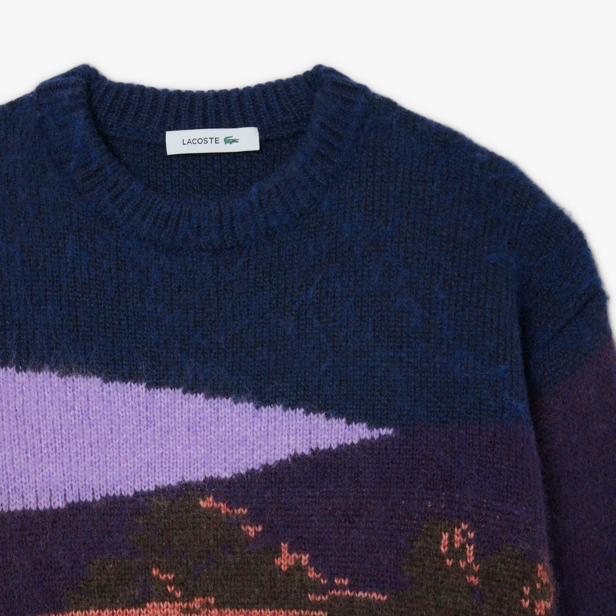 Women's Landscape Wool Sweater - Blue / Brown / Purple / Light Pink