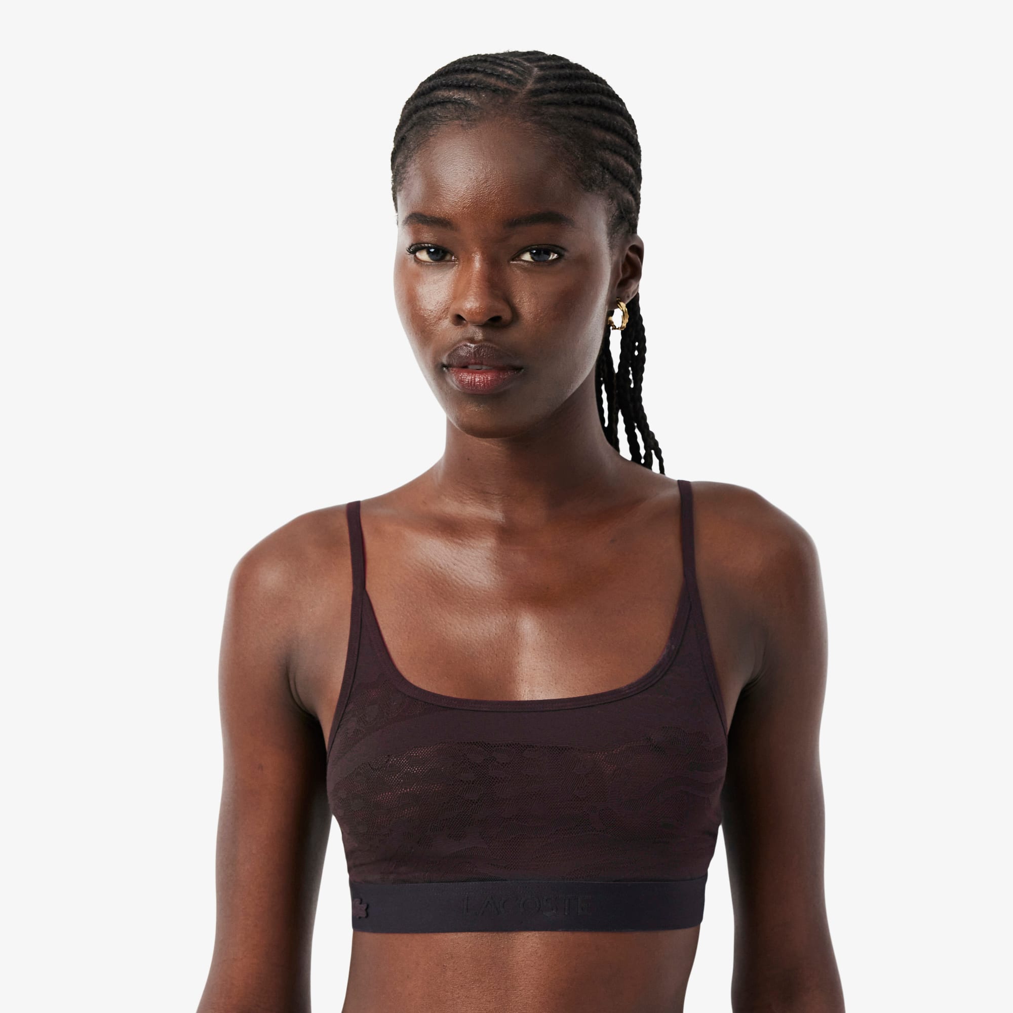 Accent Mesh Bralette - Brown