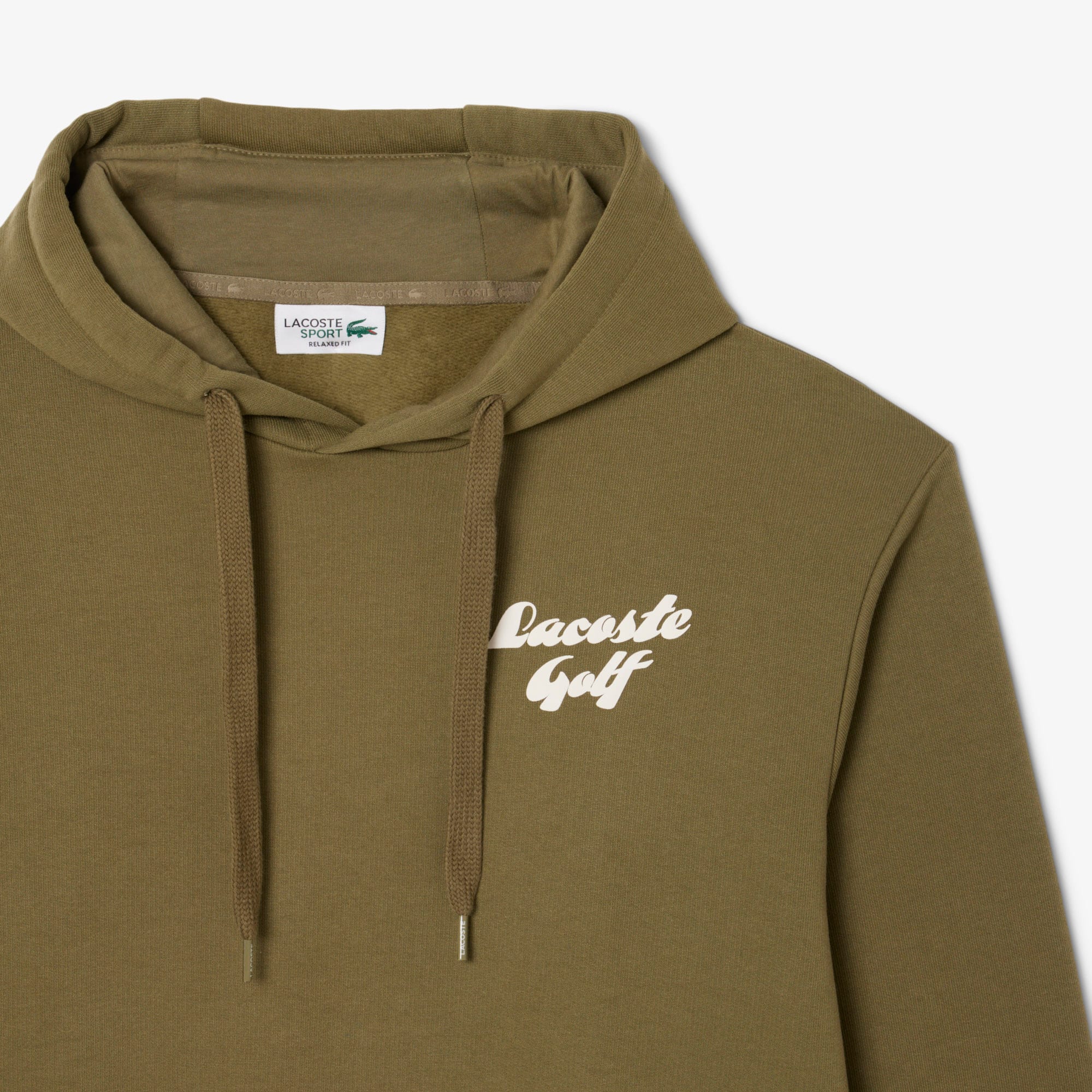Men's Printed Fleece Golf Hoodie - Khaki Green
