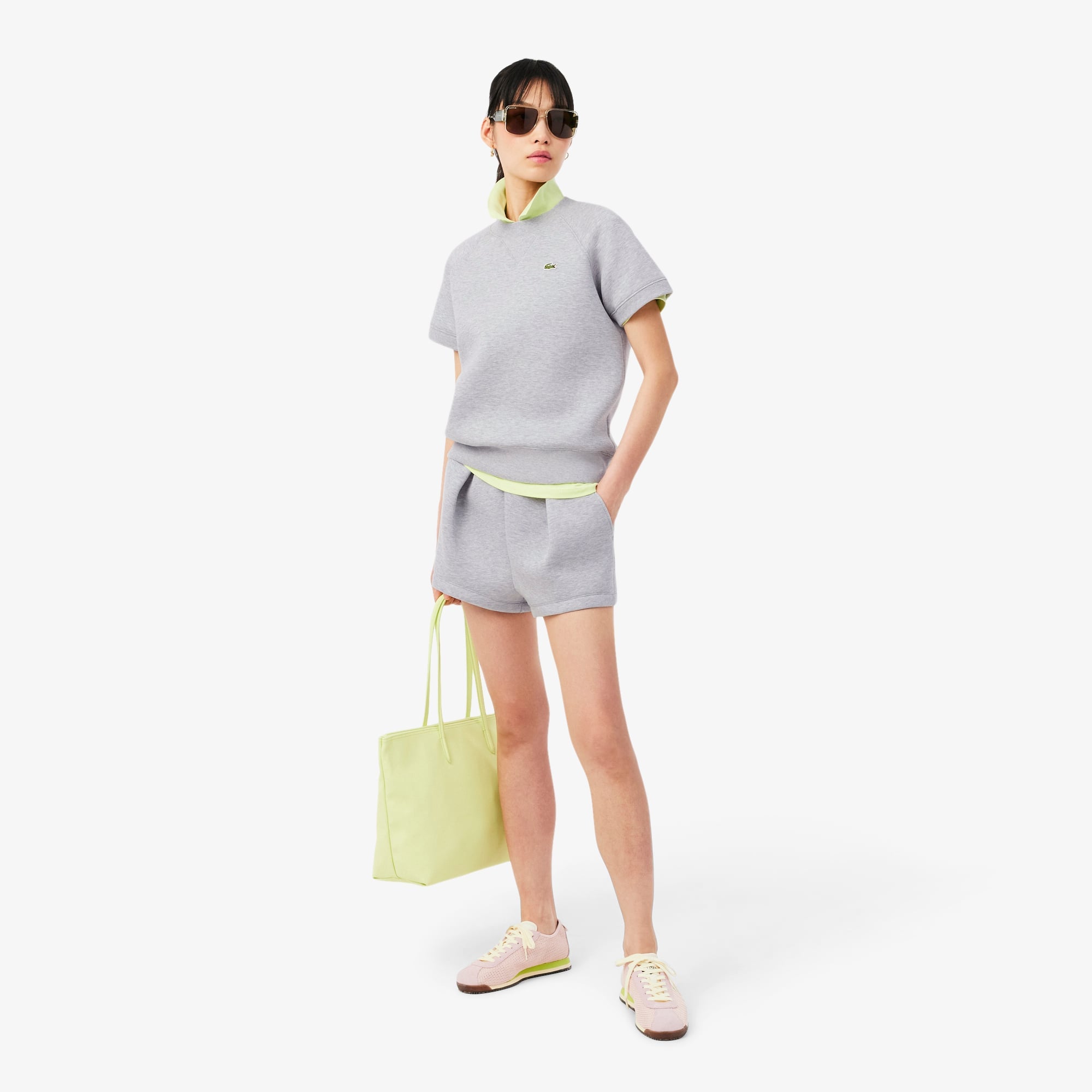 Regular Fit Short Sleeved Sweatshirt - Grey Chine
