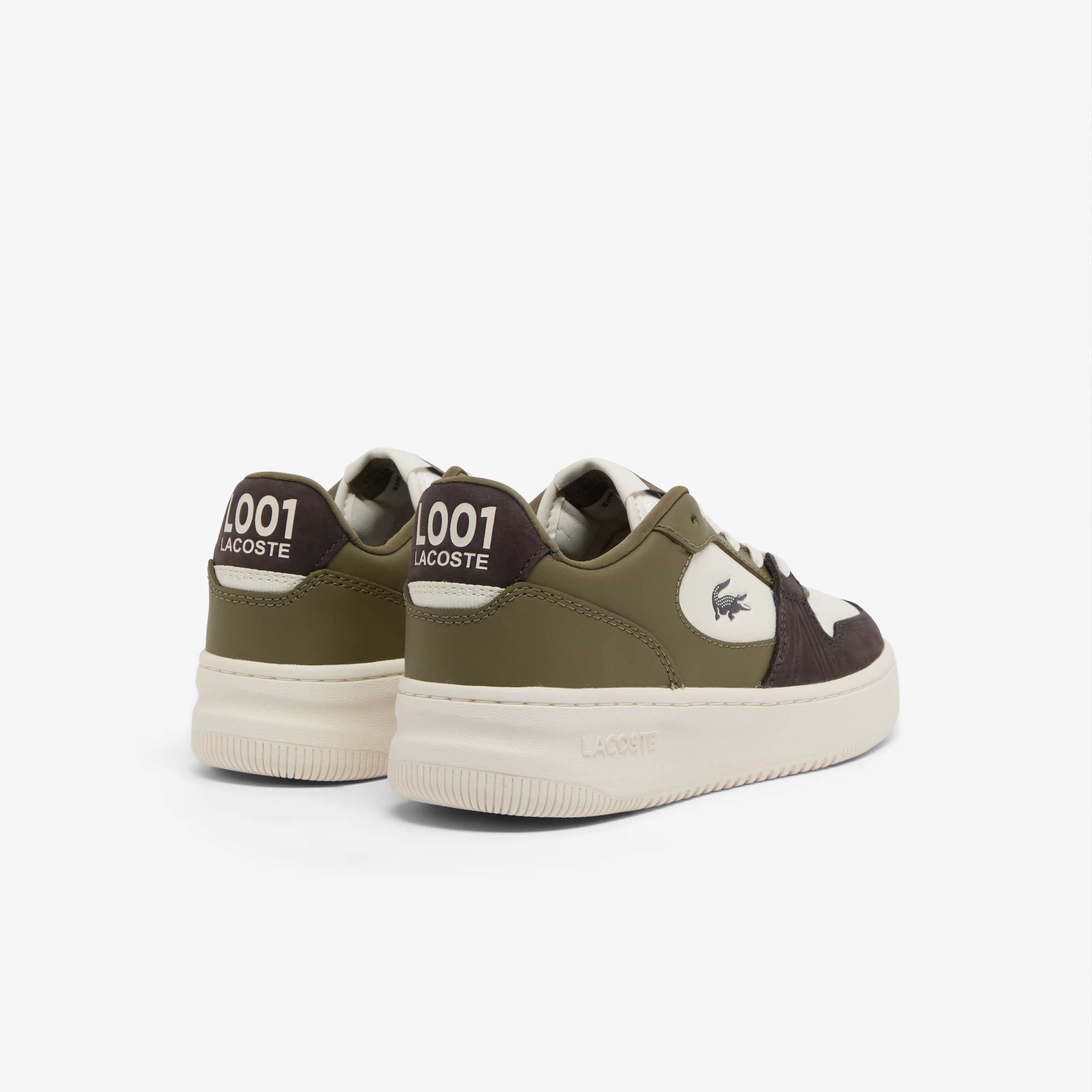 Women's L001 Set Leather Sneakers - KHK/OFF WHT