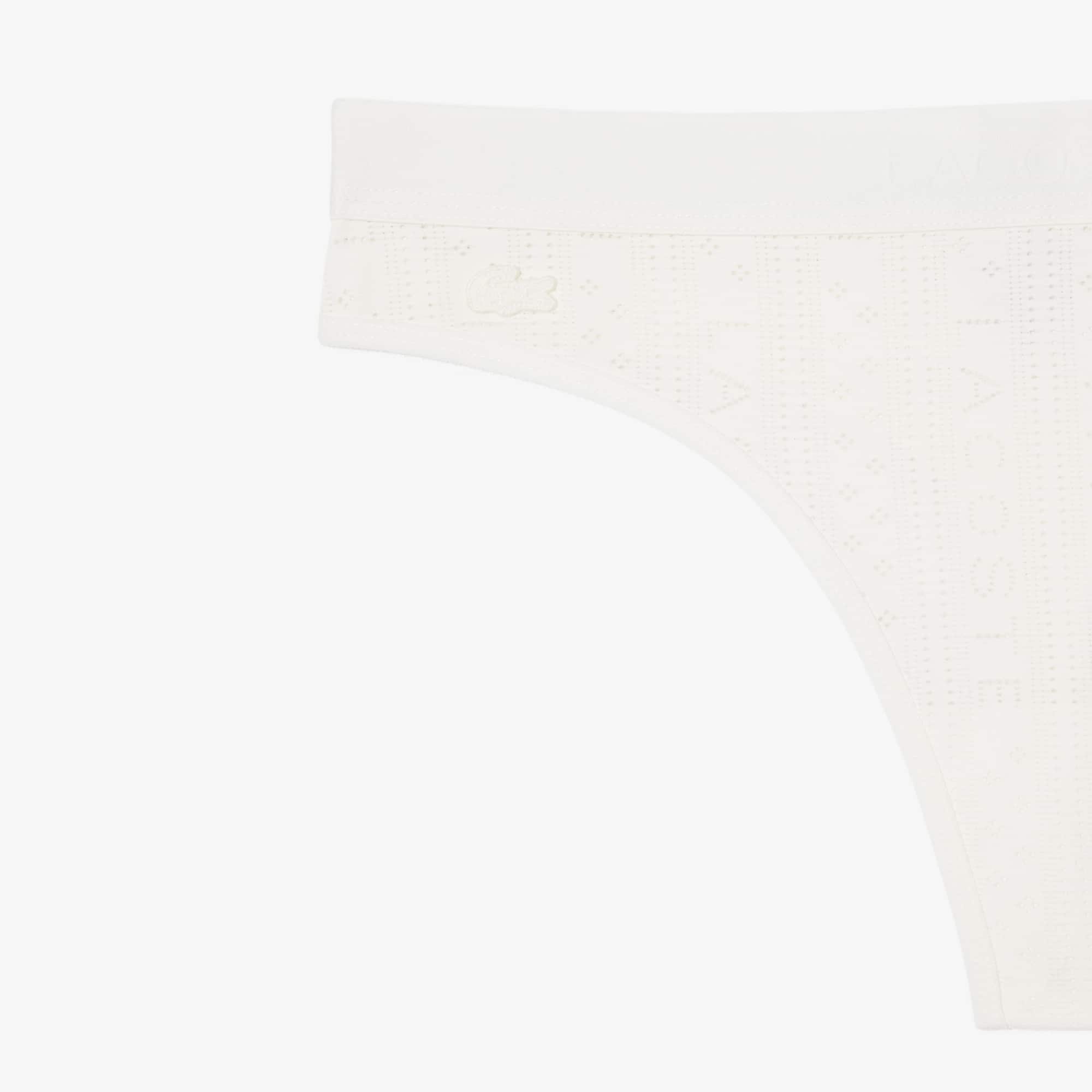 Stretch Pointelle String Briefs - White