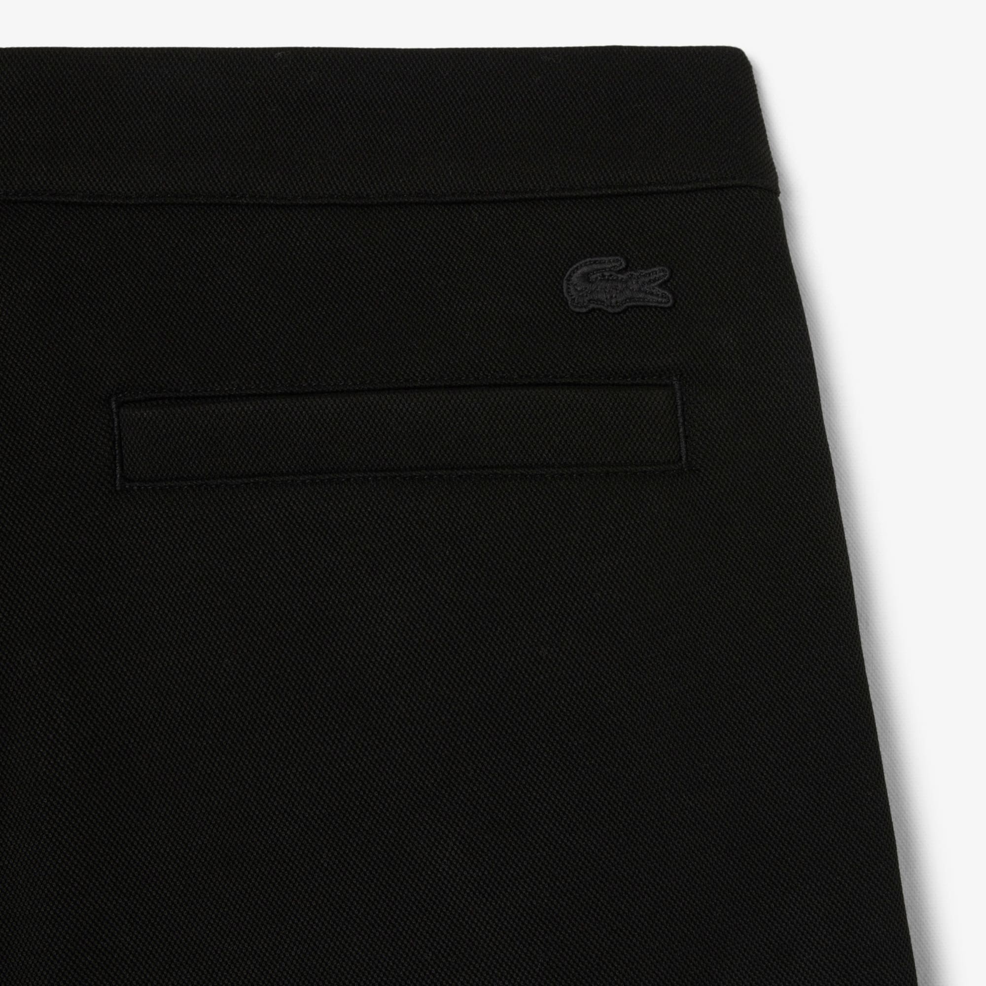 Men's Loose Fit Piqué Pleated Pants - Black