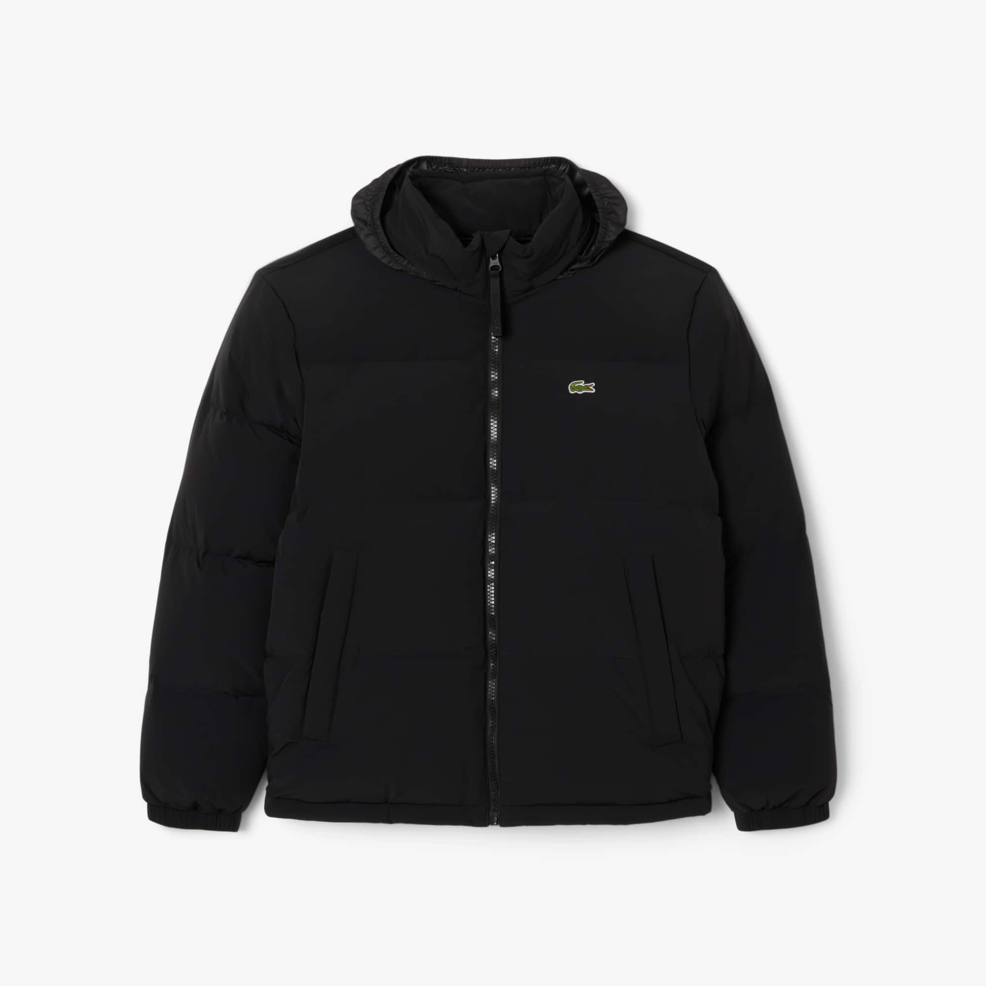 Men's Water-Repellent Hooded Down Jacket - Black