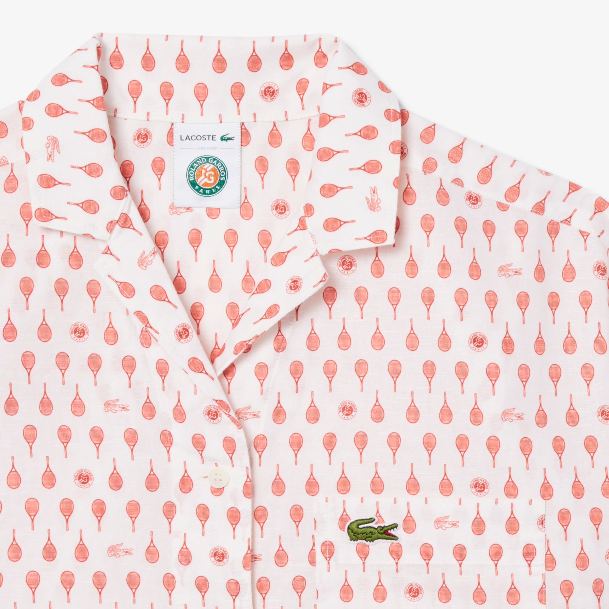 Roland-Garros Edition Print Shirt - Blanc / Marron