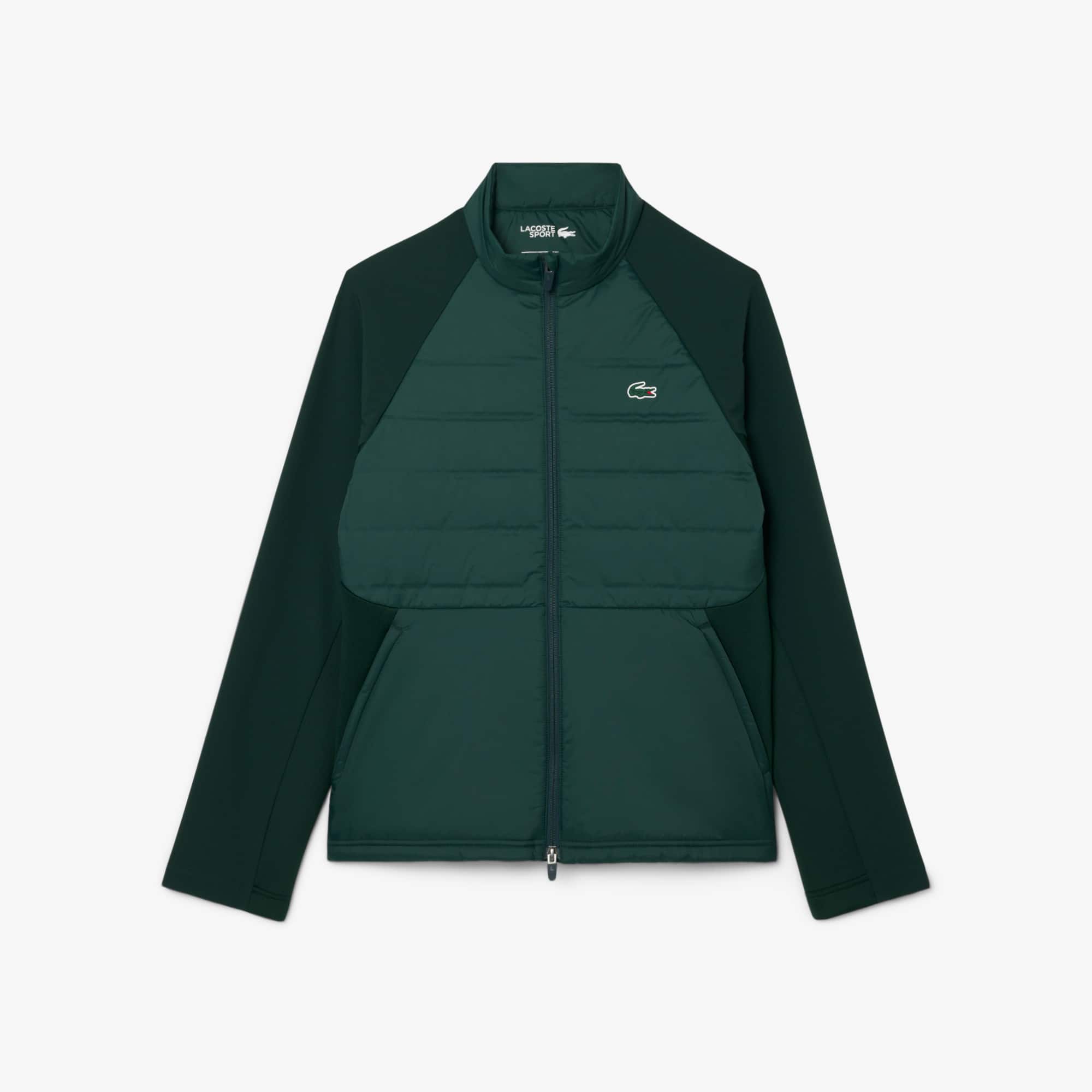 Men's High-Neck Quilted Golf Jacket - Green