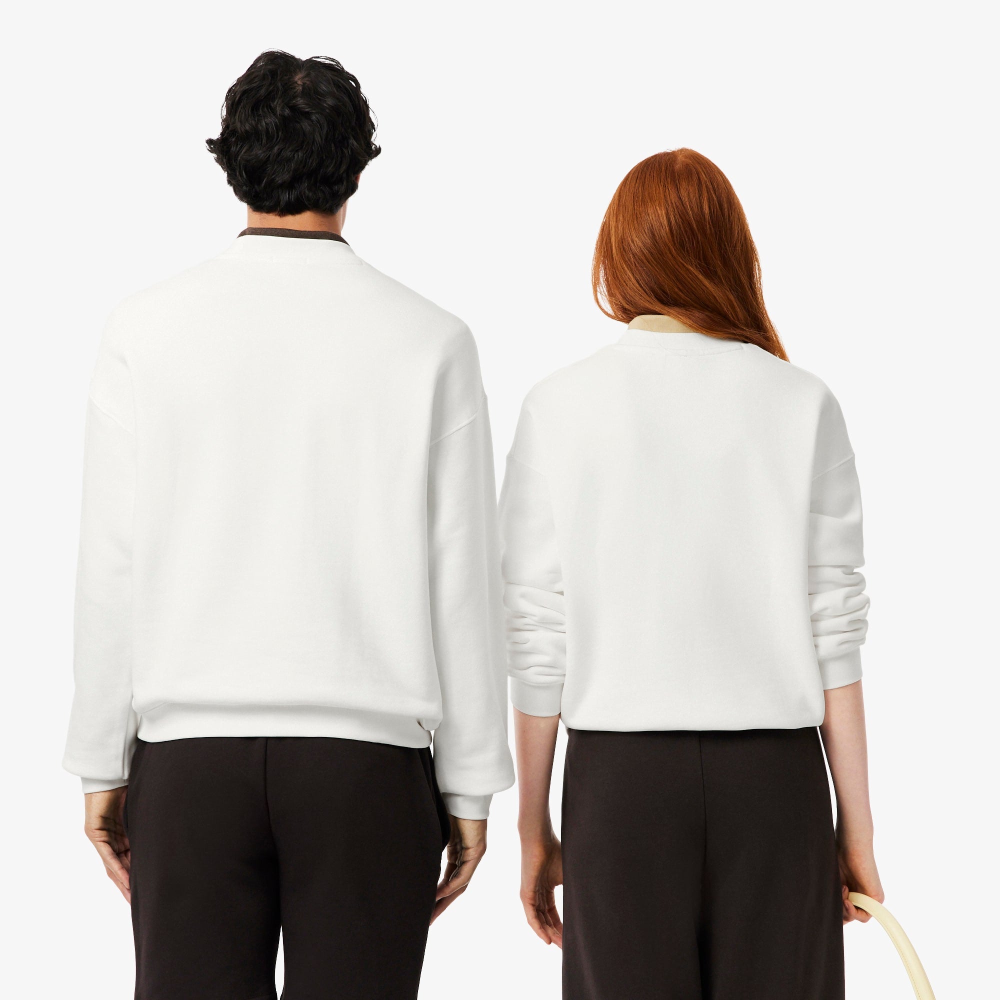 Unisex Loose Fit Heavy Fleece Sweatshirt - White