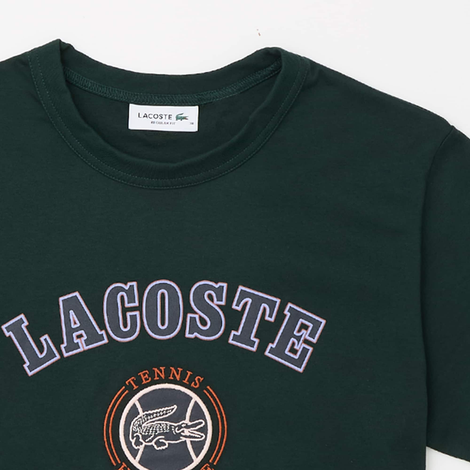 Women's Slim Fit Interlock Print T-Shirt - Forest green