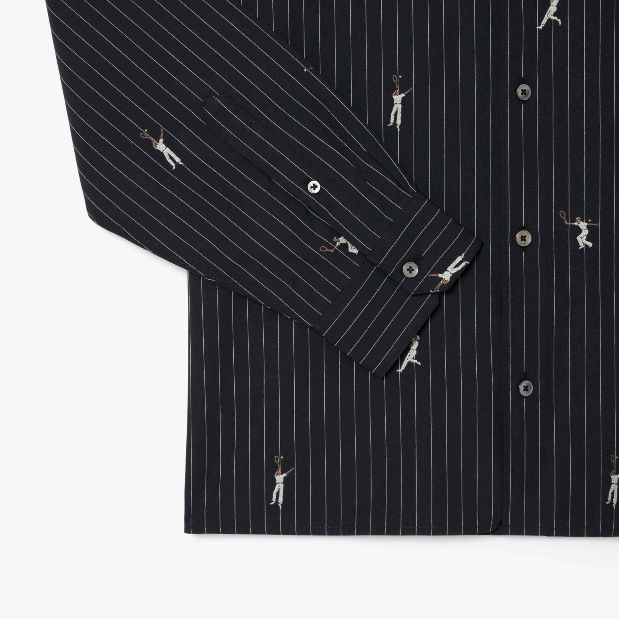 Relaxed Fit Embroidered Cotton Shirt - Black