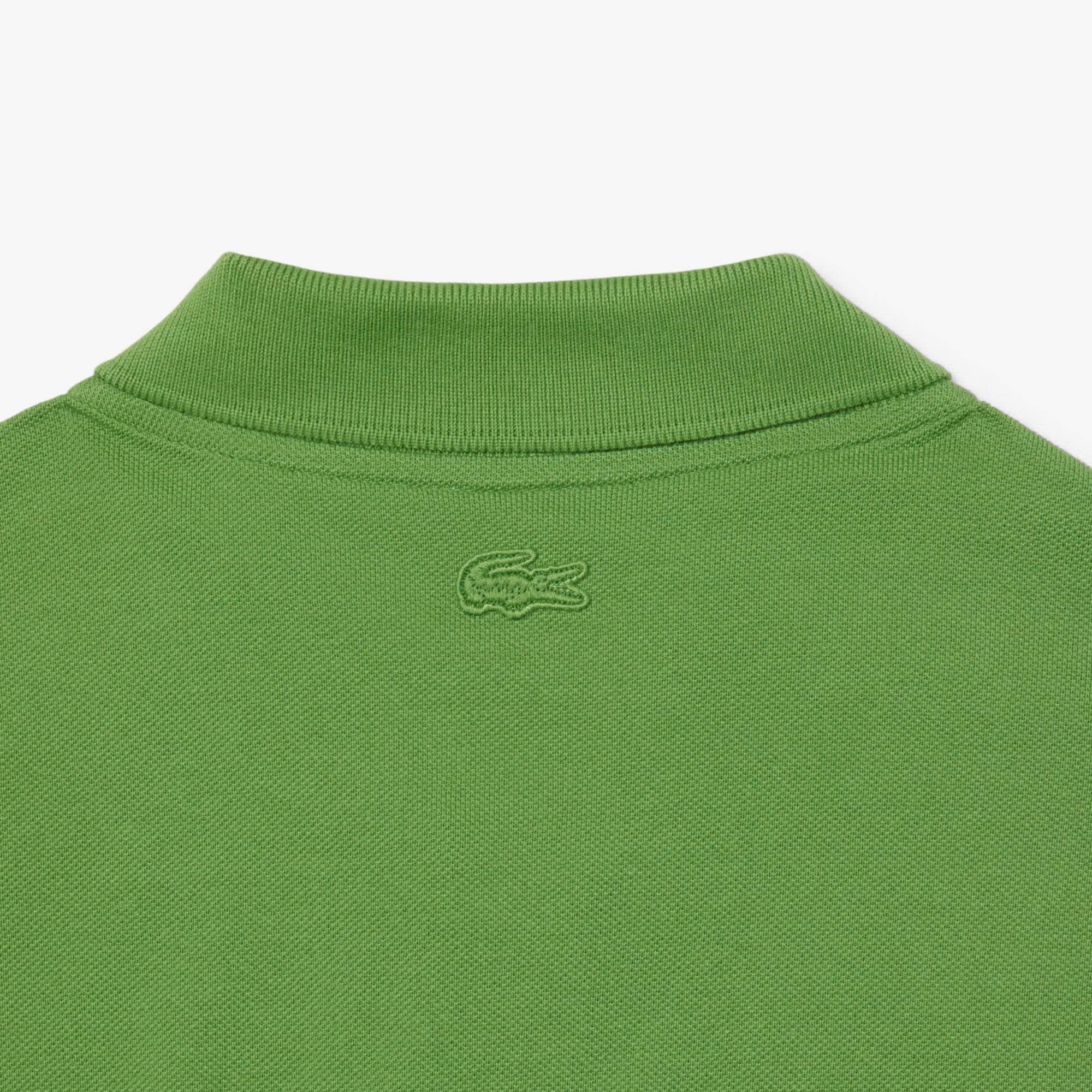Classic Fit Embroidery Detail Petit Piqué Polo - Green