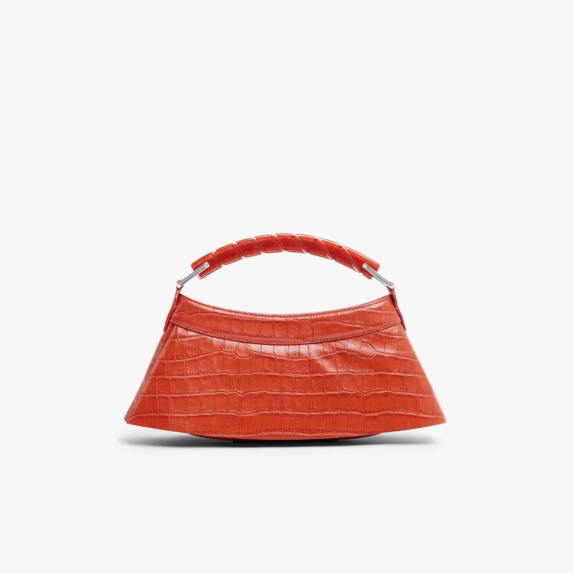 Runway H Lenglen Effect Leather Bag - ORANGINE