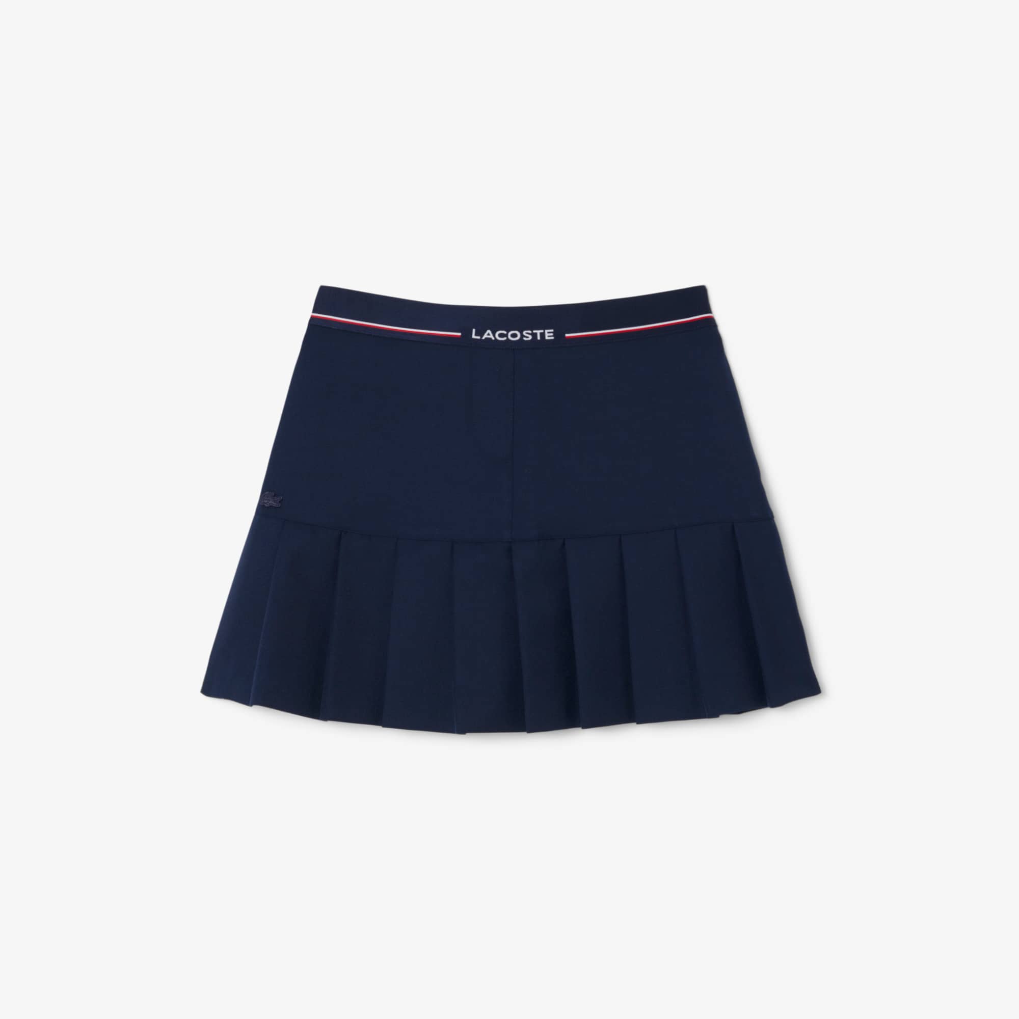 Women's Short Pleated Wool Blend Skirt - Navy Blue