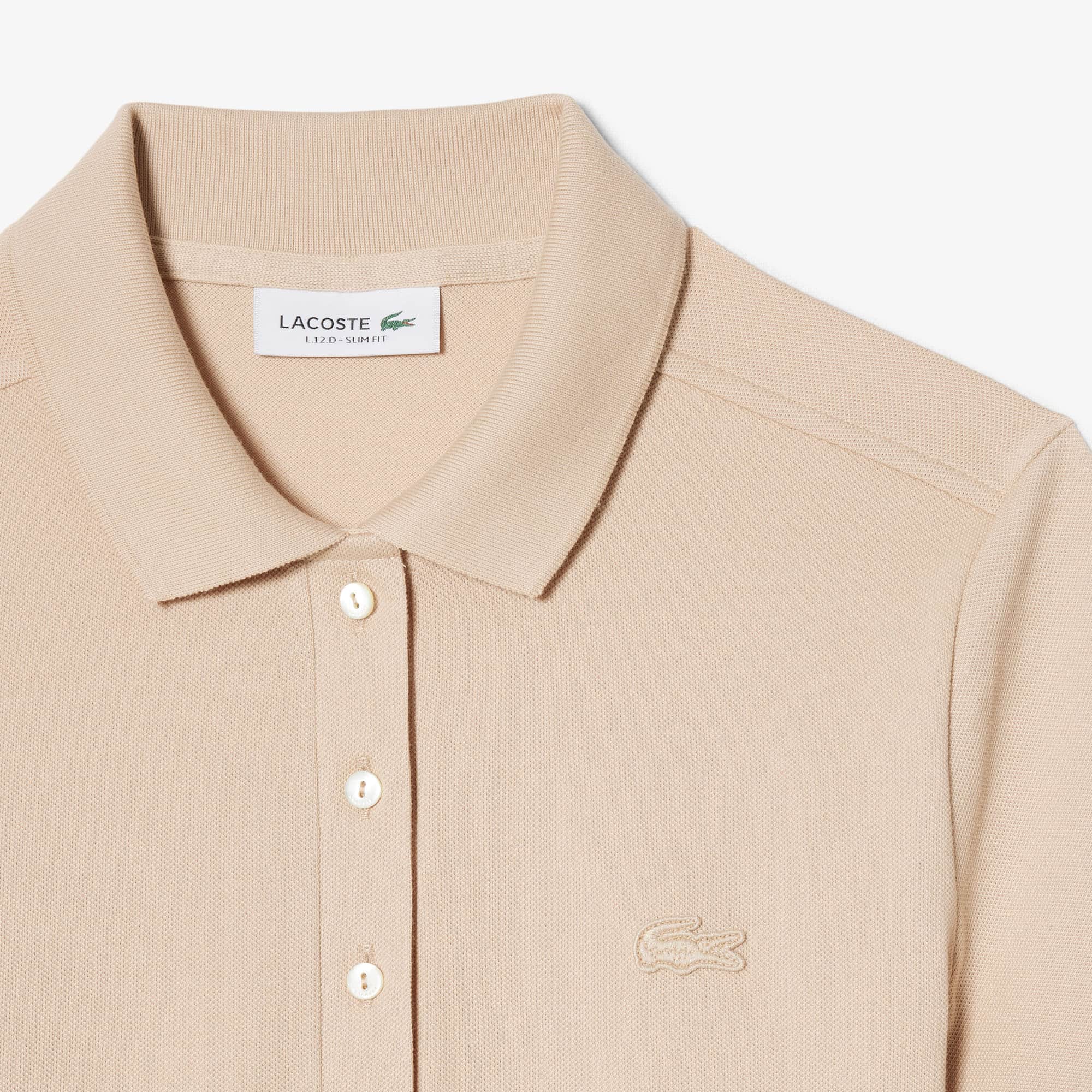 Women's Slim Fit Stretch Mini Piqué Polo Dress - Beige