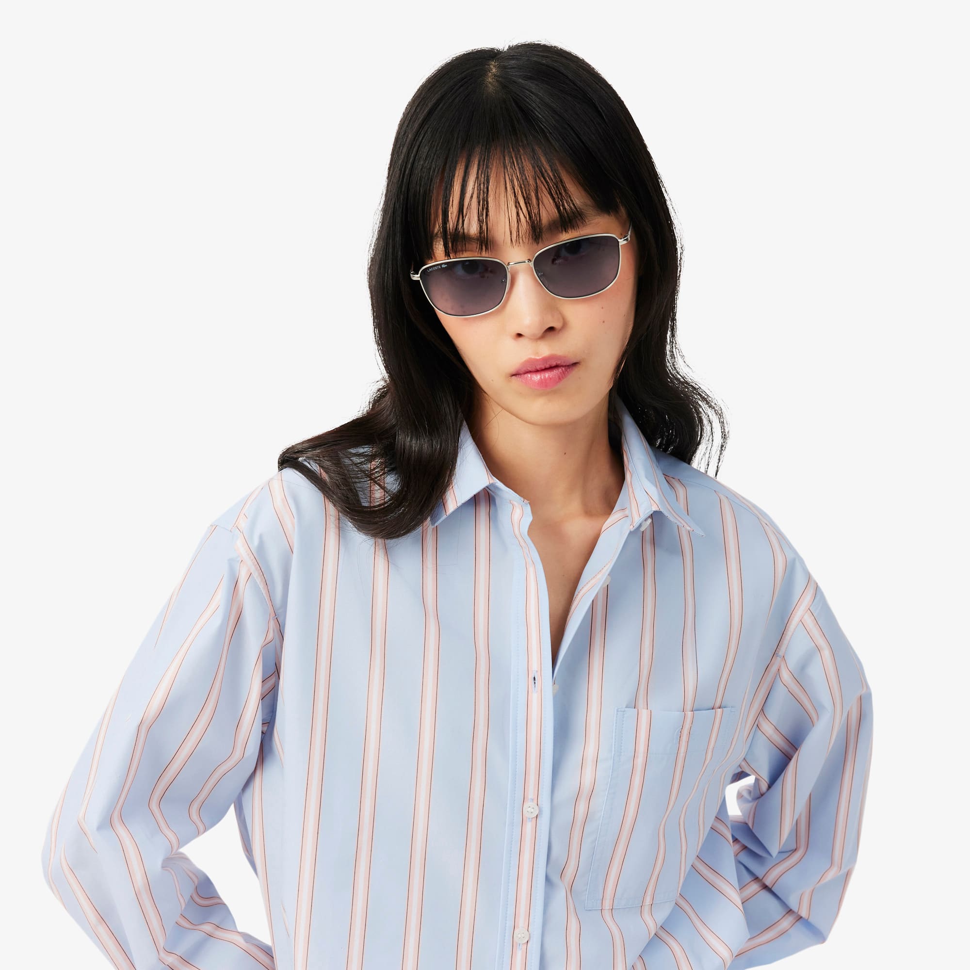 Oversized Cotton Poplin Shirt - Bleu Clair / Rose / Blanc / Noir