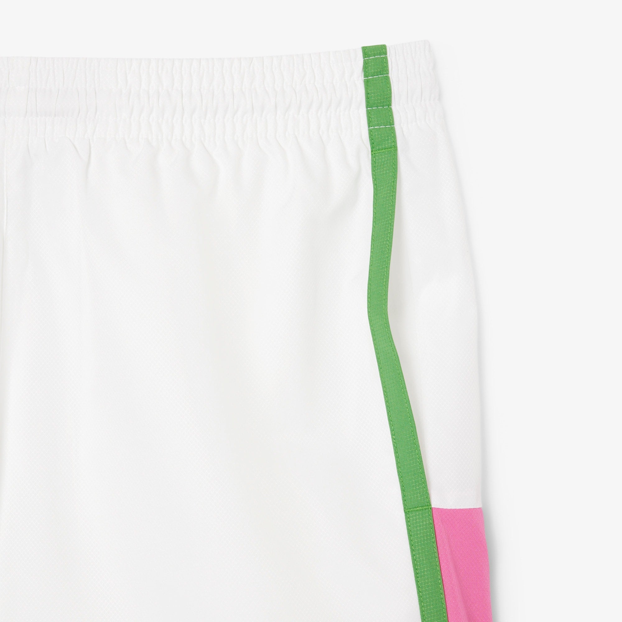 Men's Lightweight Colorblock Stripe Tennis Shorts - Blanc / Rose / Vert