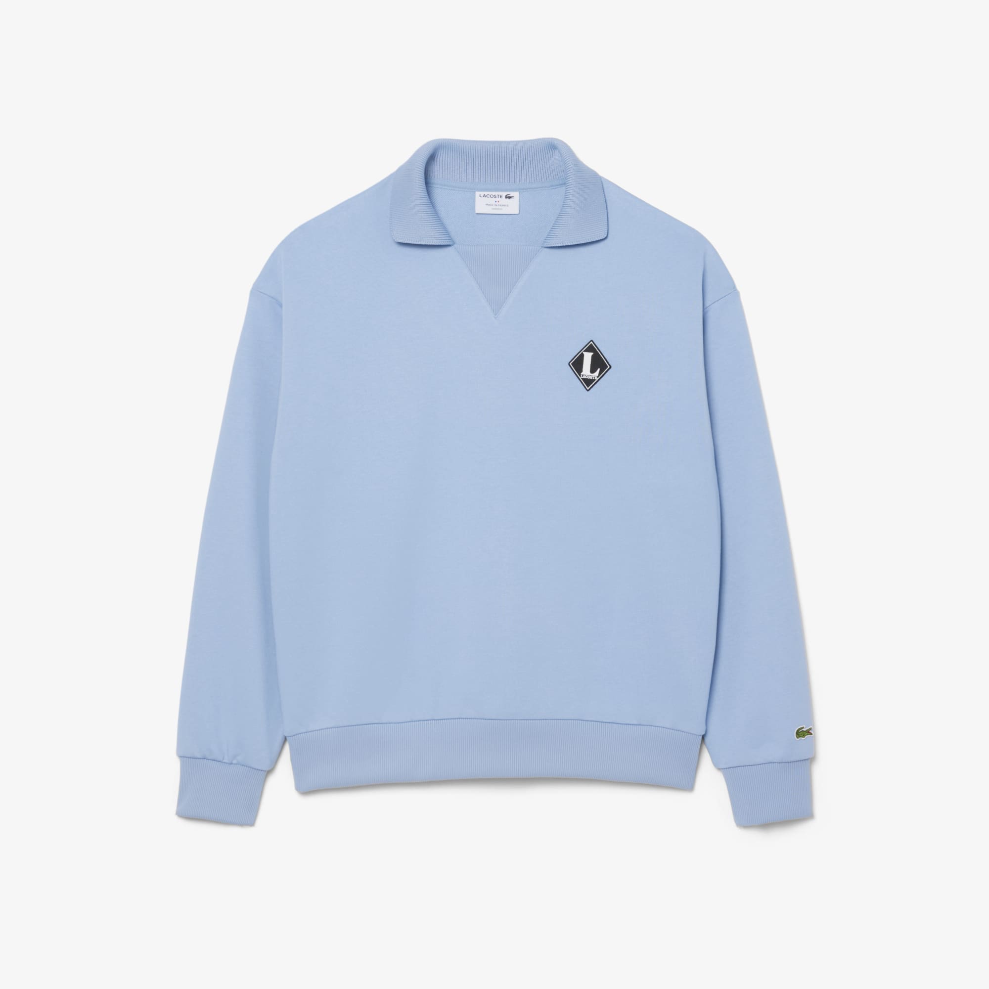 Made In France Polo Collar Sweatshirt - Light Blue