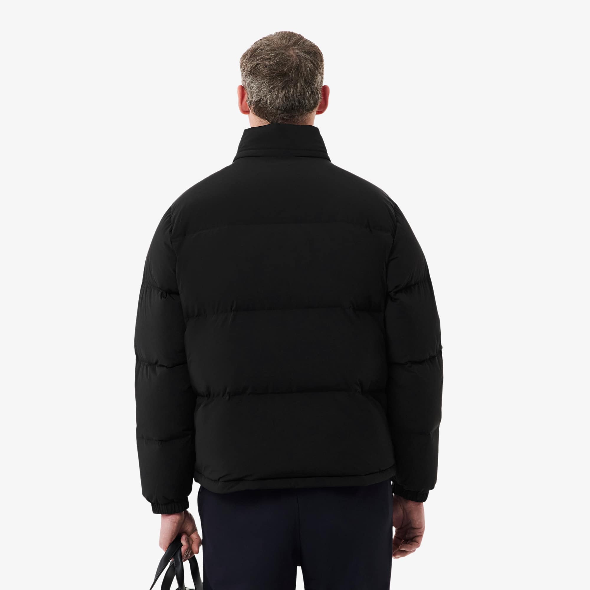 Men's Water-Repellent Hooded Down Jacket - Black
