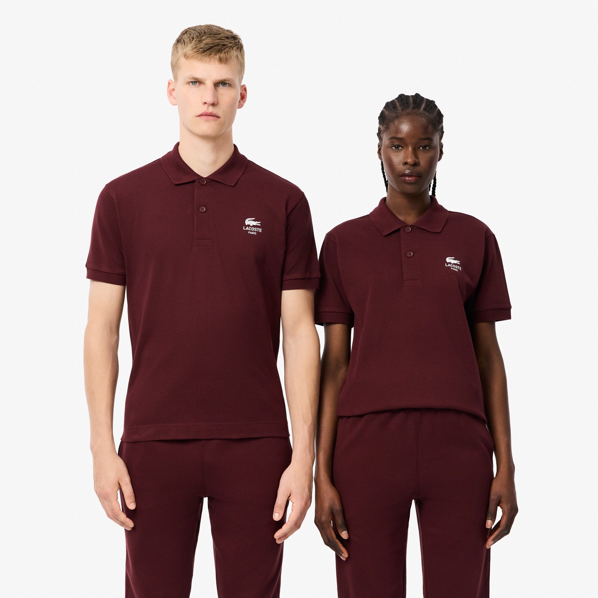 Unisex Classic Fit Signature Print Polo - Bordeaux dark
