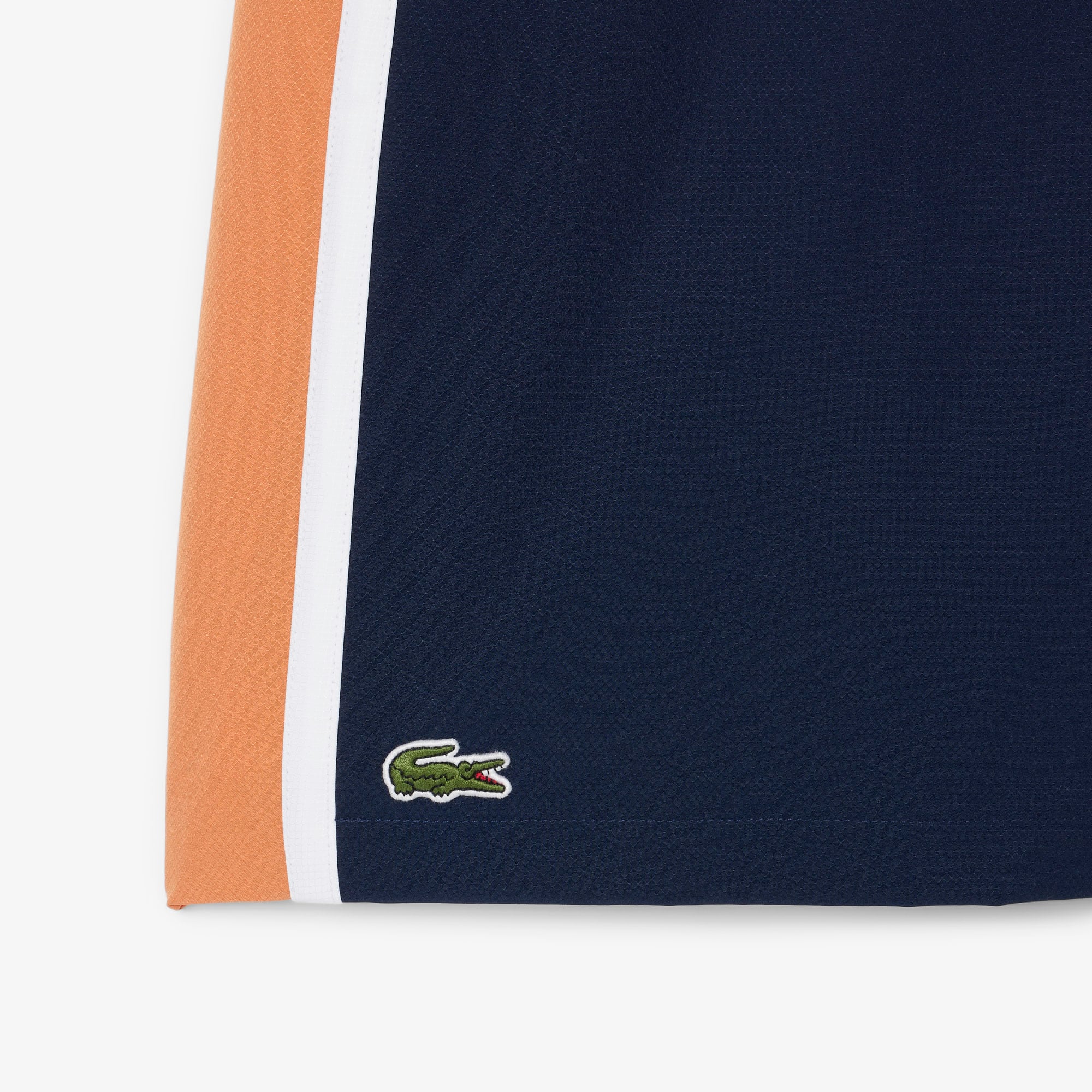 Men's Lightweight Colorblock Stripe Tennis Shorts - Navy Blue / Orange / White